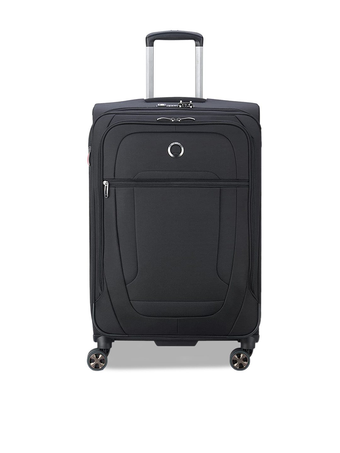 DELSEY PARIS HELIUM DLX Small Cabin Expandable Suitcase - Soft-Sided Black Polyester Trolley with TSA Lock