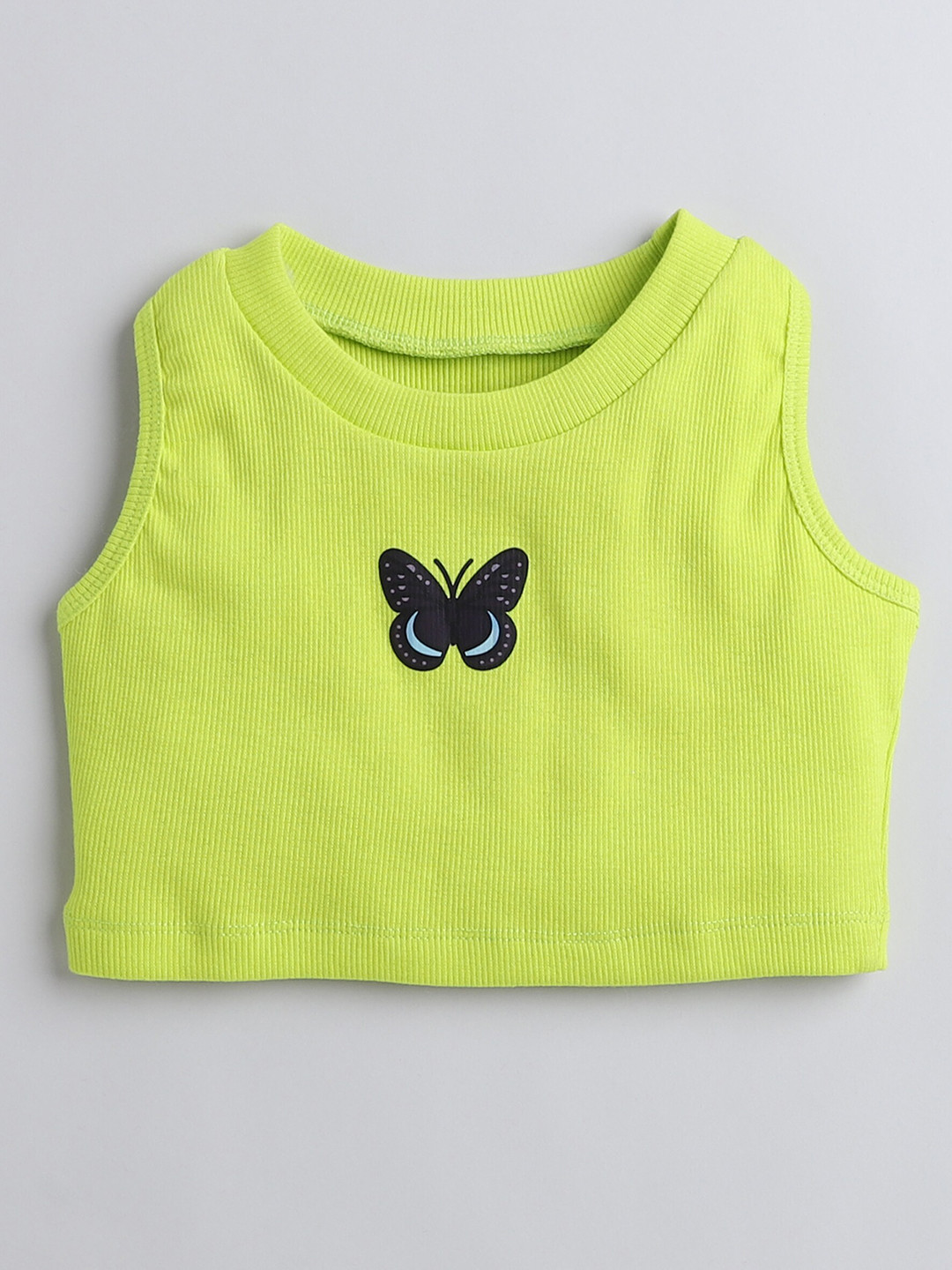AWW HUNNIE Girls Graphic Printed Cotton Crop Top