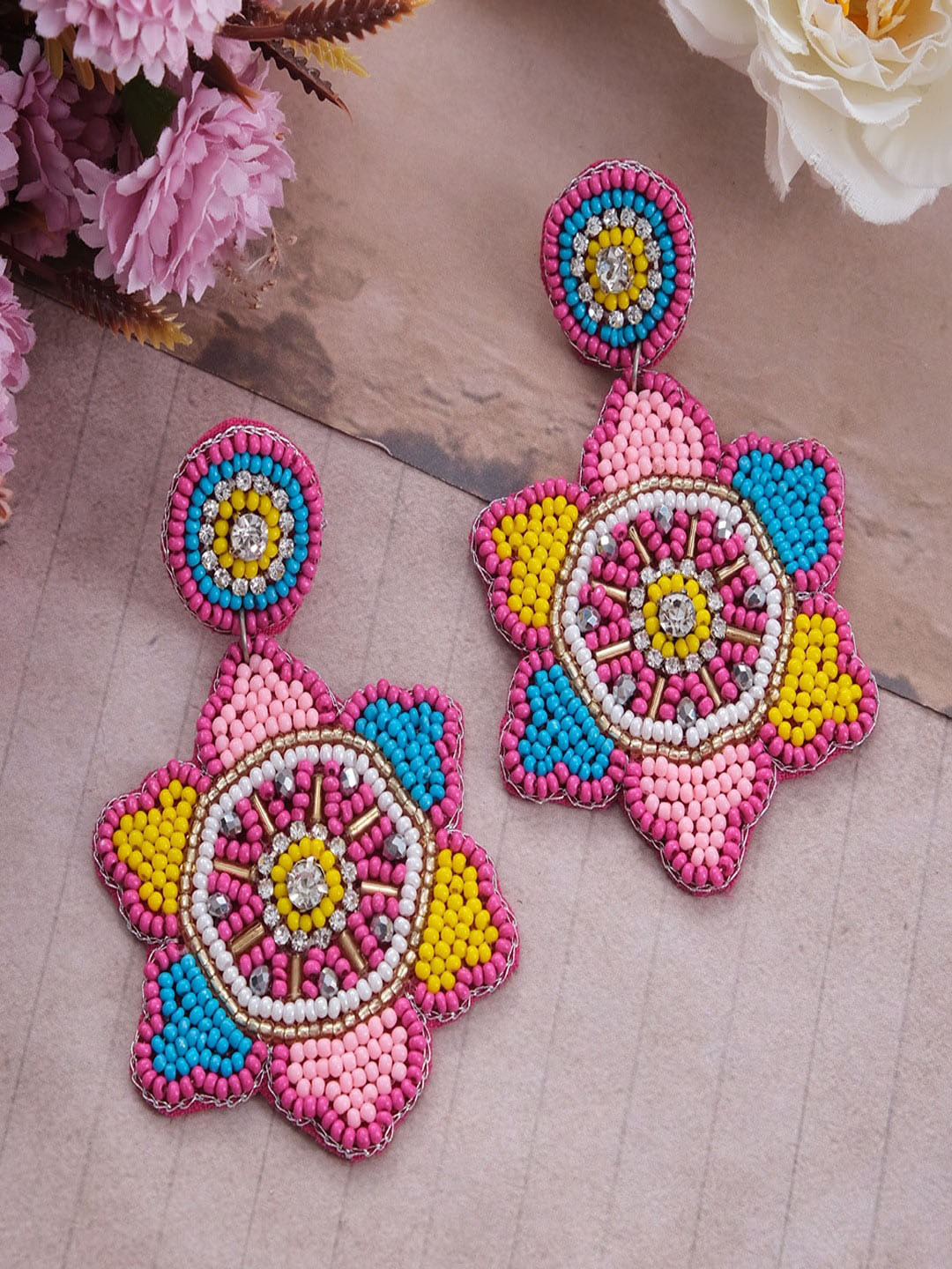 UNIVERSITY TRENDZ Contemporary Beaded Drop Earrings