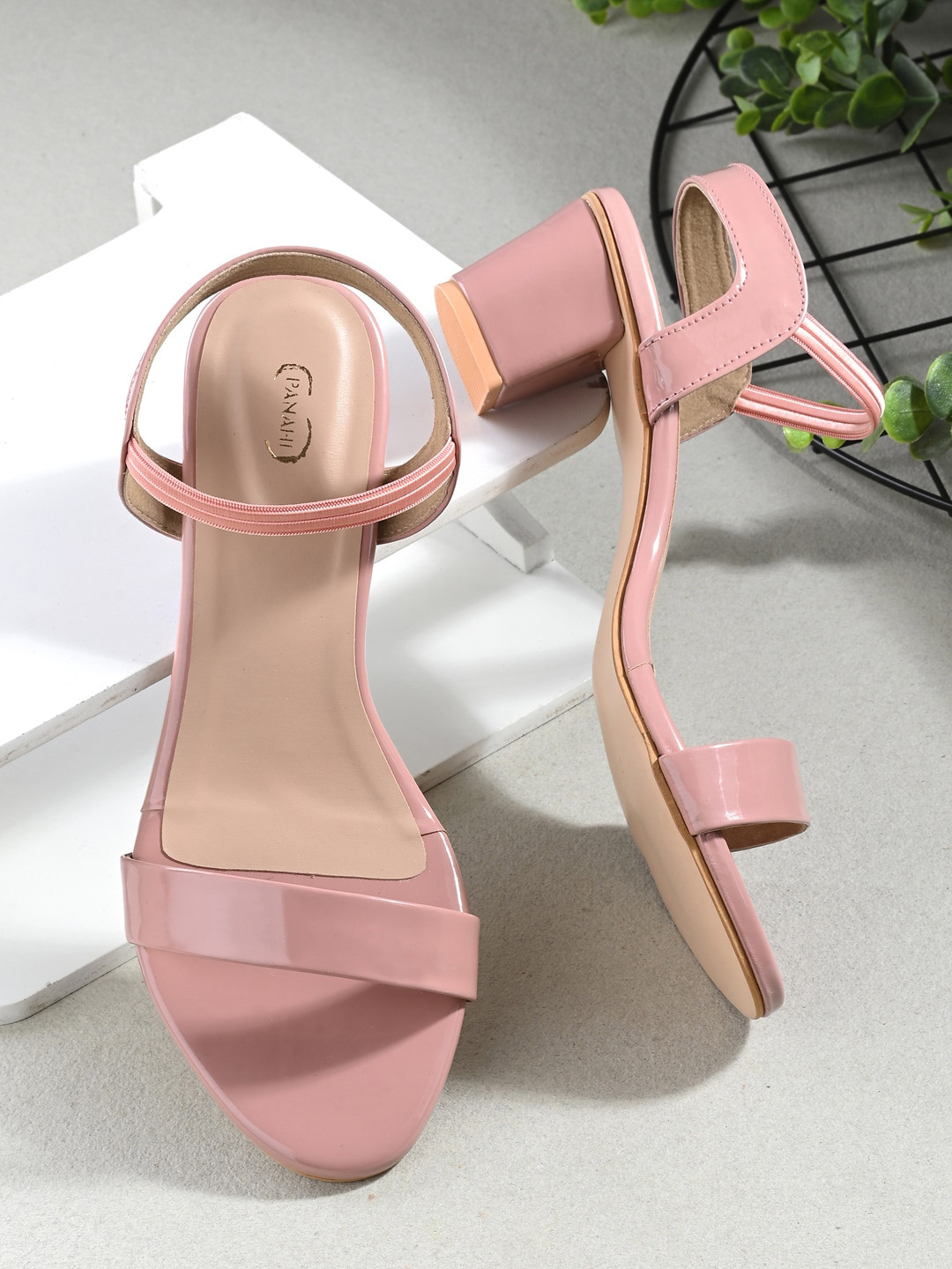 PANAHI Open Toe Block Heels With Backstrap