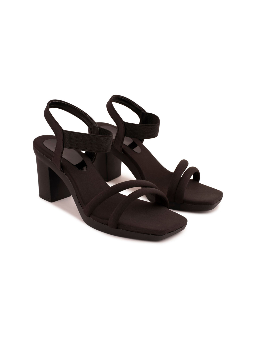 DEAS Open Toe Block Heels With Backstrap