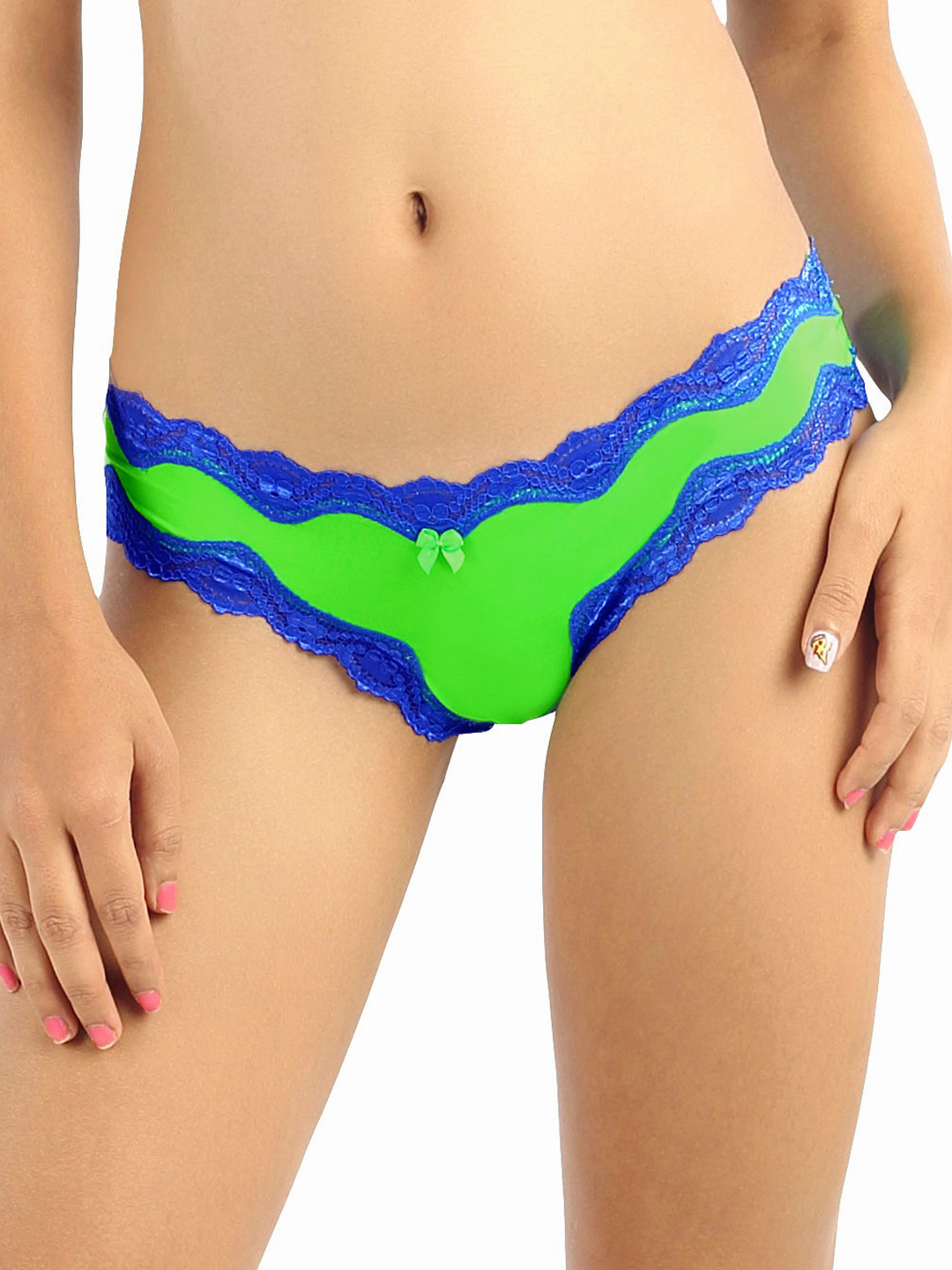 Candyskin Women Green Lace Thongs