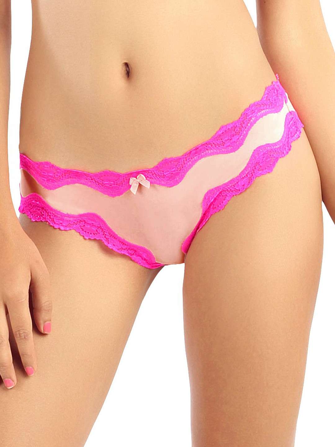 Candyskin Women Pink Lace Thongs