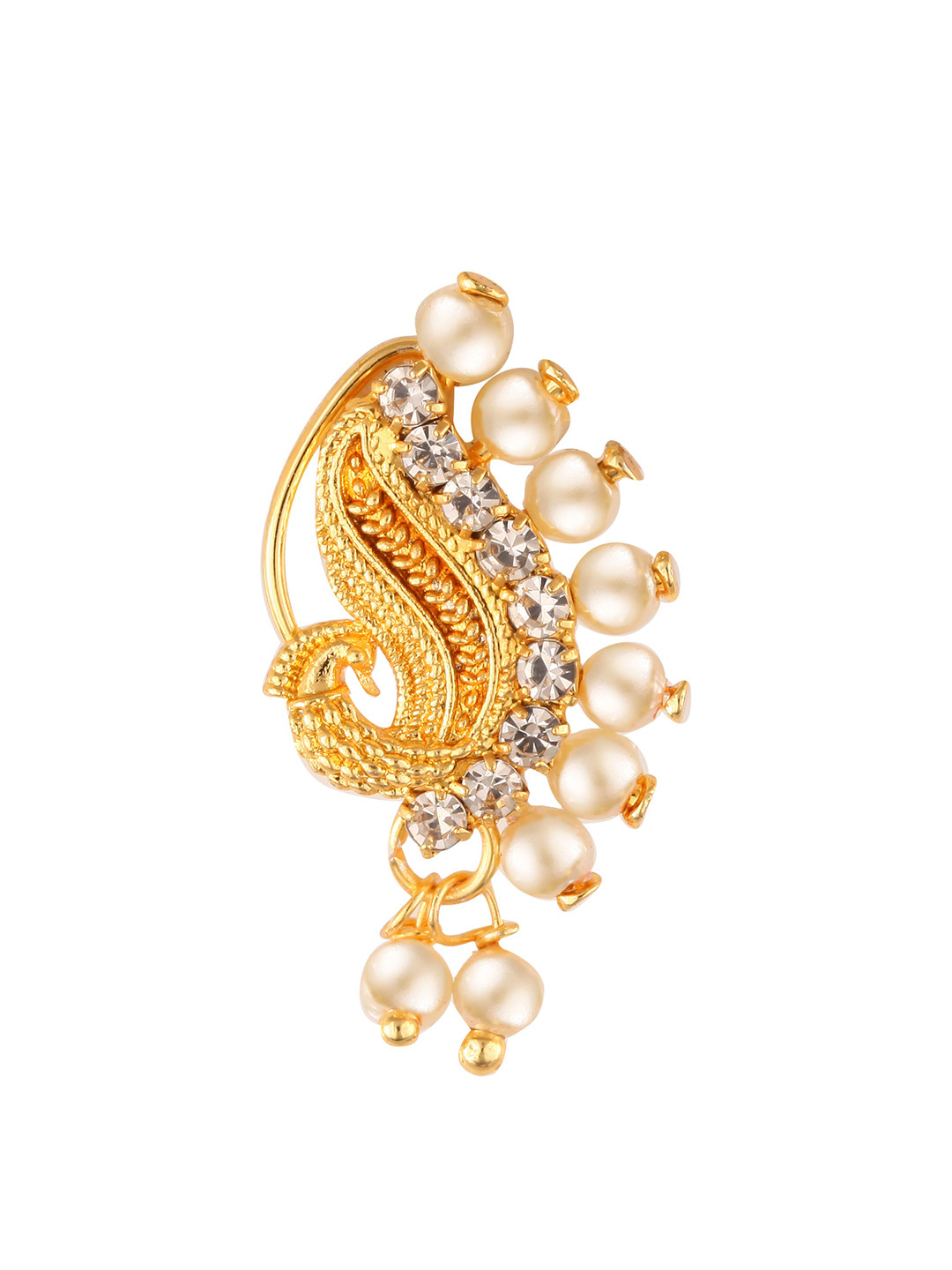 Vighnaharta Gold Plated Non Piercing Maharashtrian Nathiya