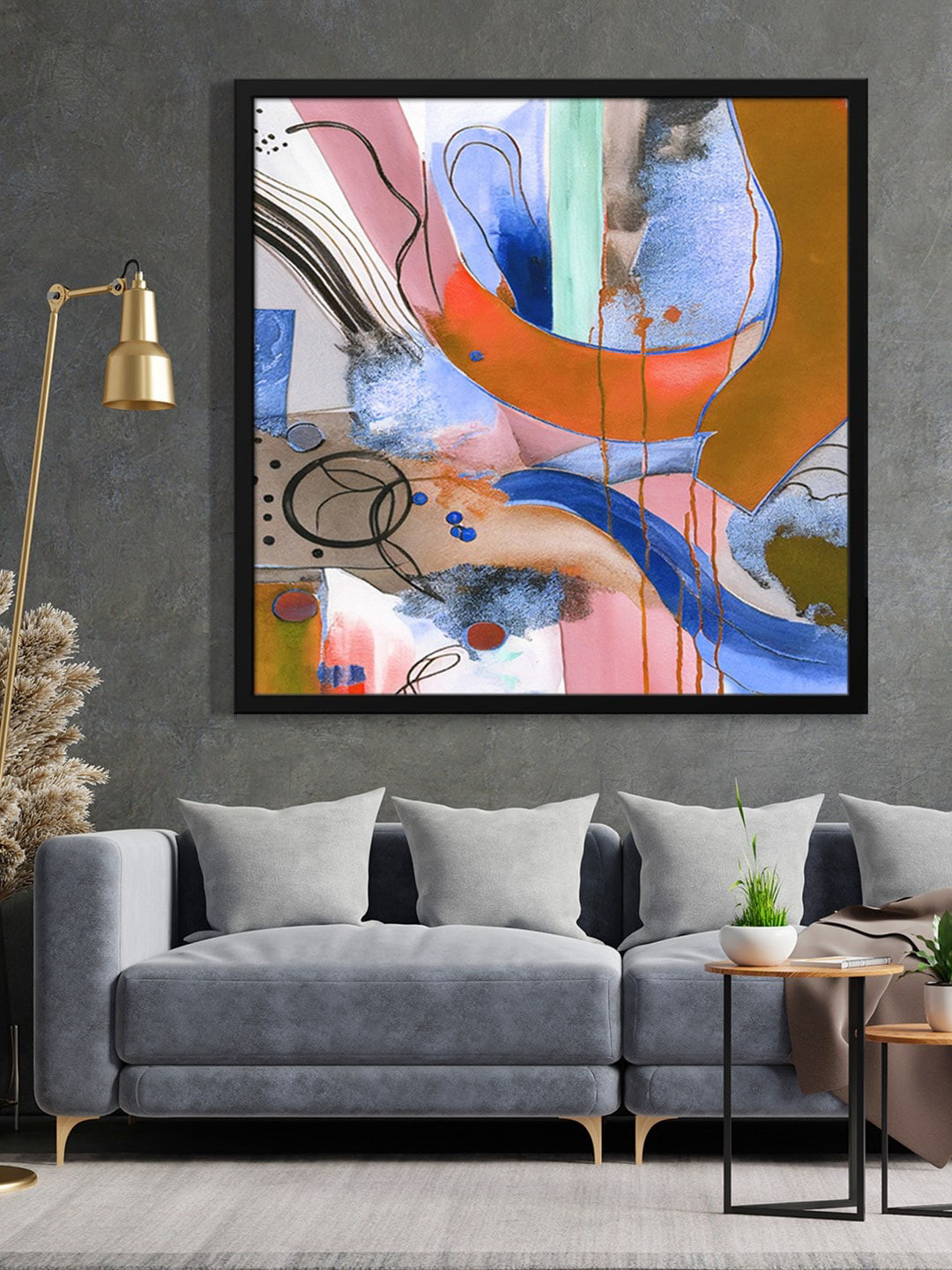 999Store Modern Canvas Wall Square Paintings Wall Art -36x36In