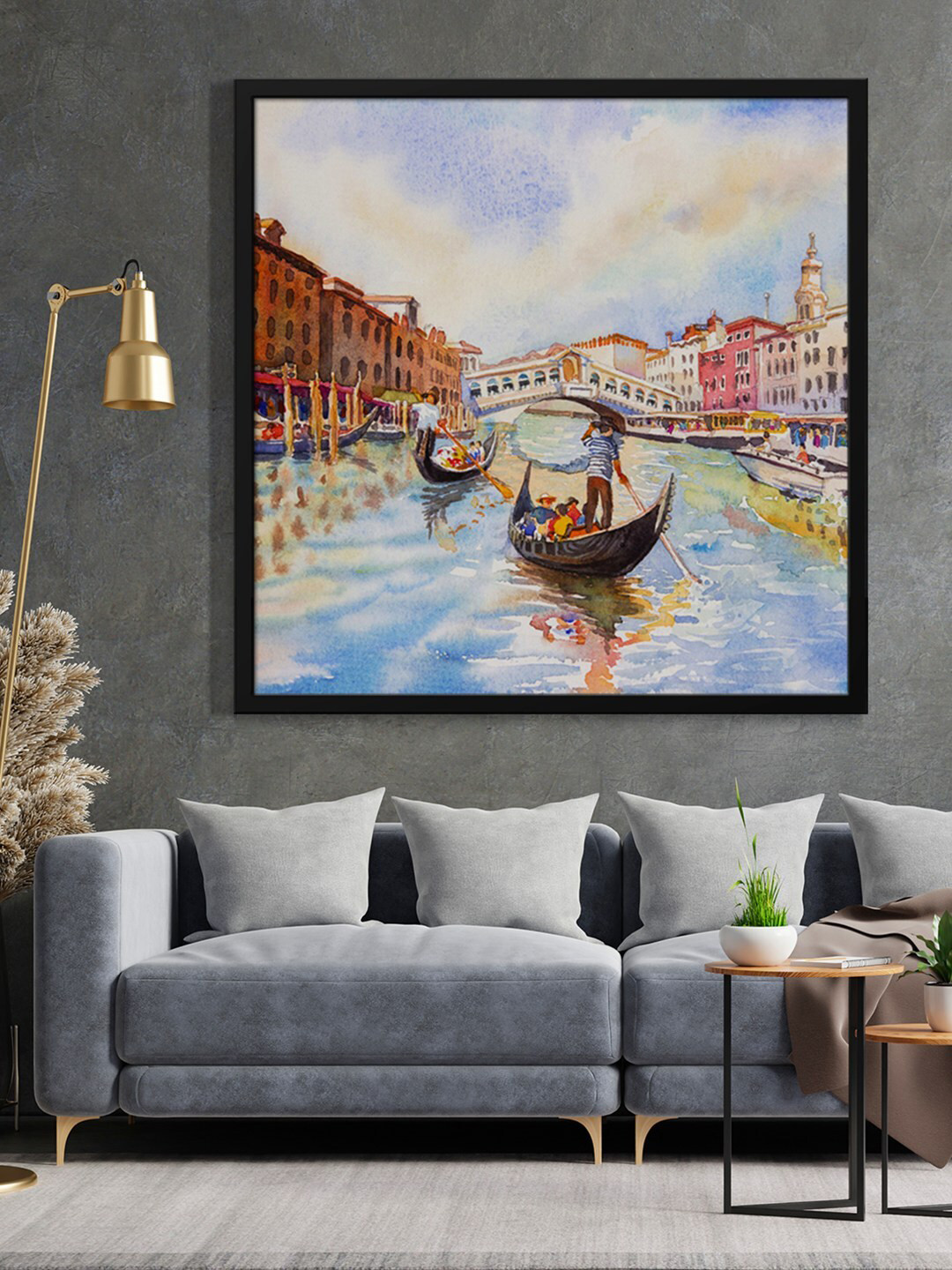 999Store Modern City Canvas Wall Square Paintings Wall Art - 36 x 36In