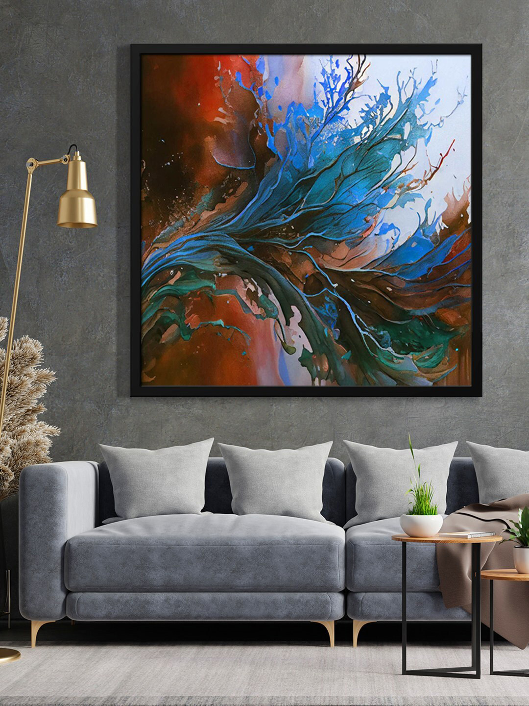 999Store Red Abstract Painting Wall Art