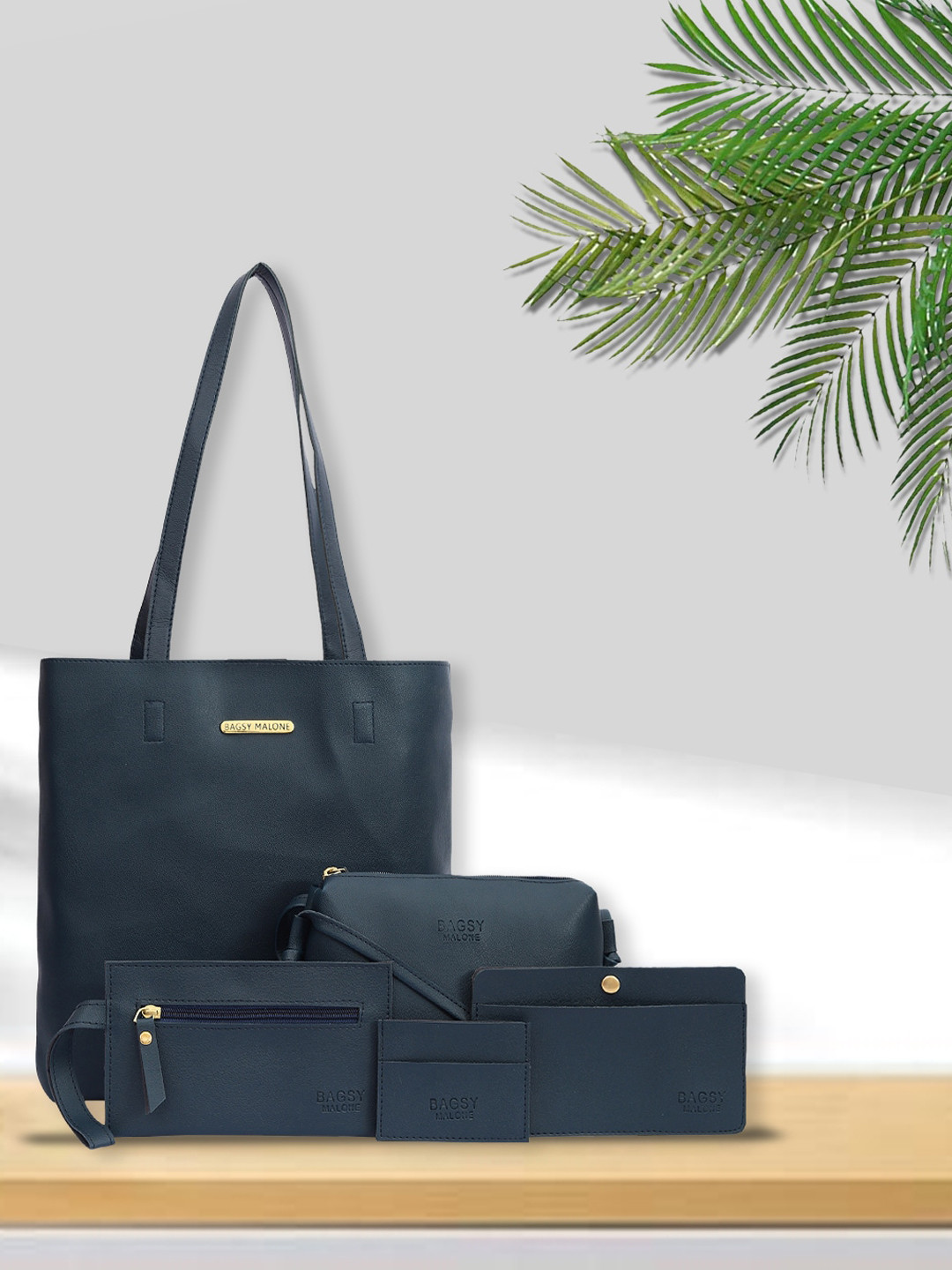 Bagsy Malone Pack Of 5 Textured Structured Tote Bag