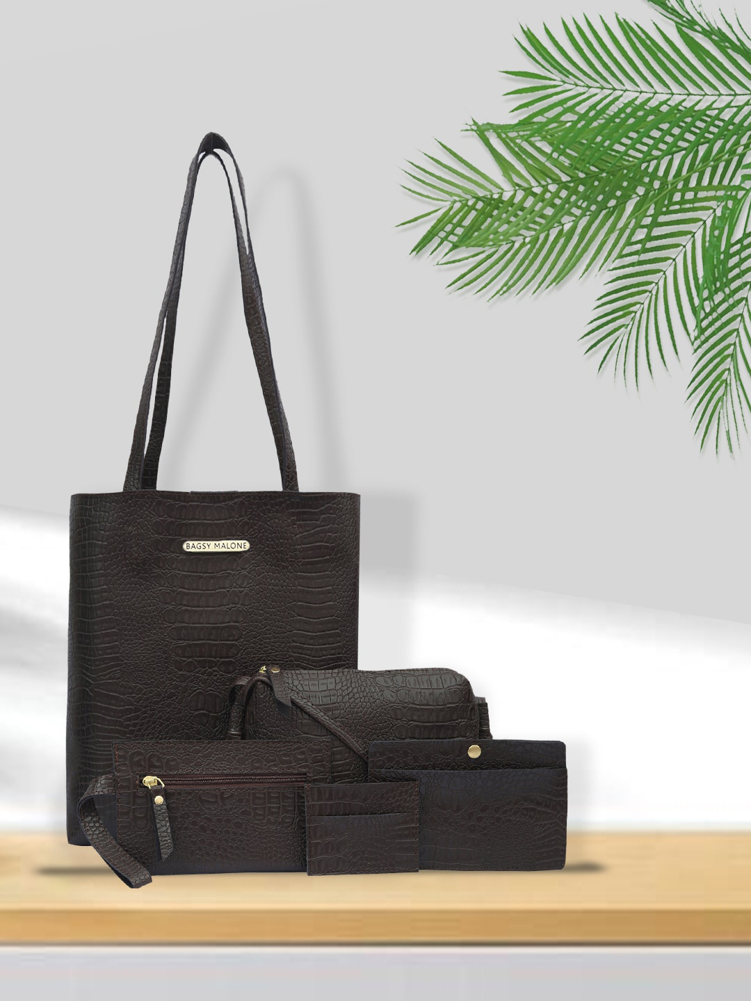 Bagsy Malone Pack Of 5 Textured Structured Tote Bag