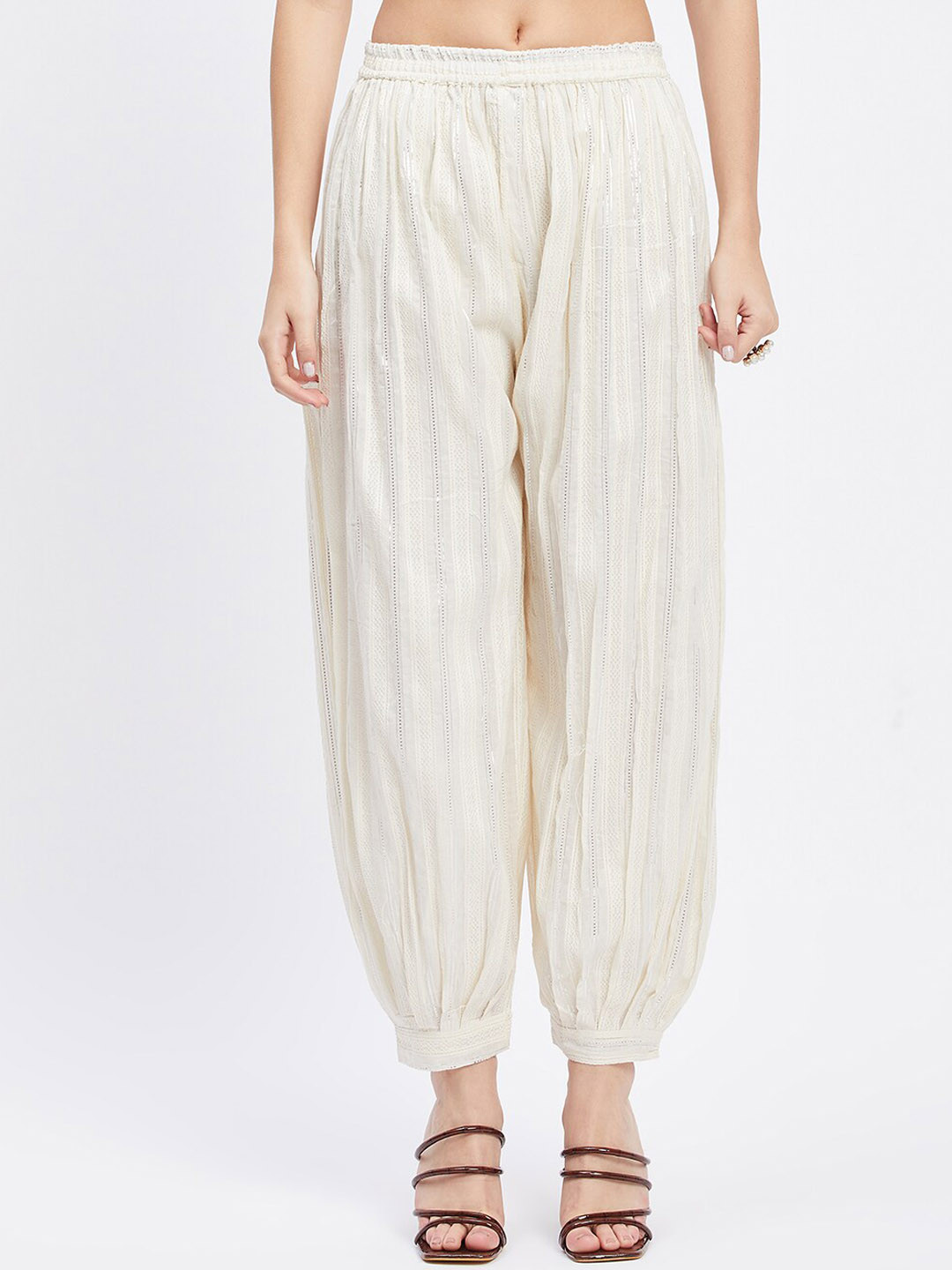 Clora Creation Self Design Cotton Afghani Salwar