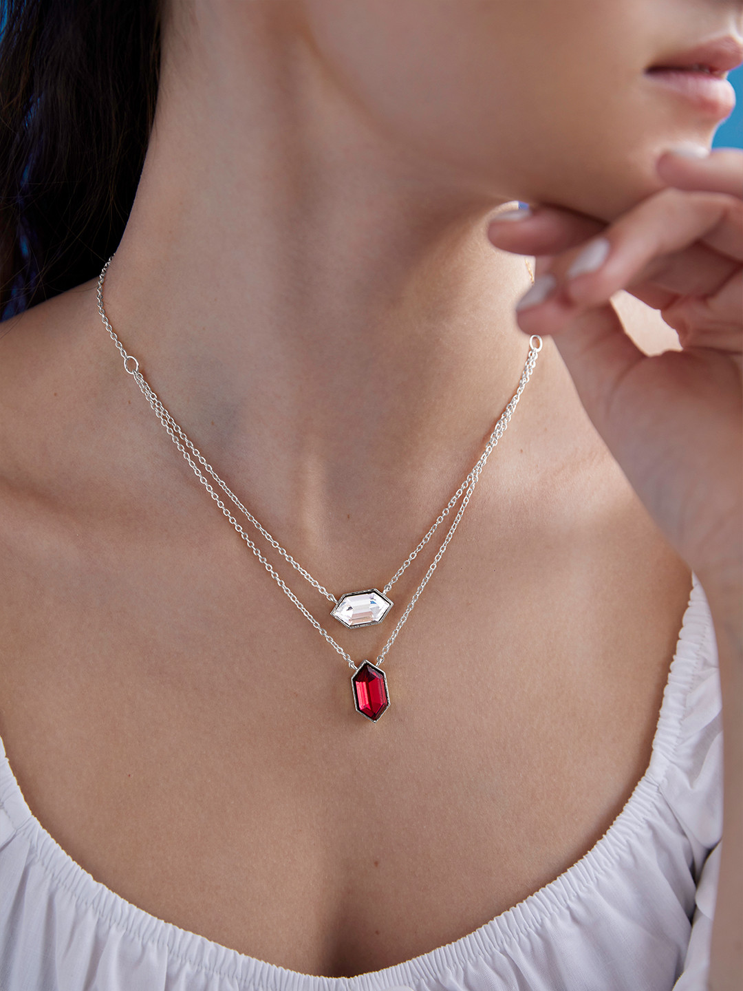 AIKA BY MINUTIAE Silver-Plated Brass Layered Necklace