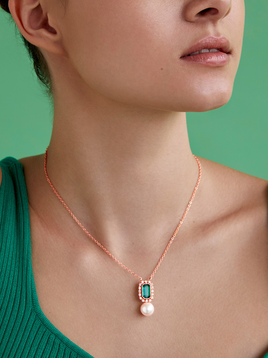 AIKA BY MINUTIAE Rose Gold-Plated Crystal Chain
