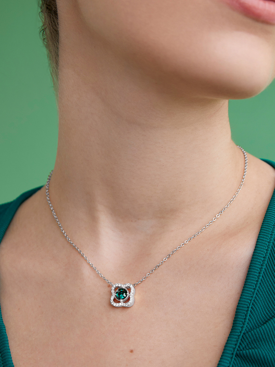 AIKA BY MINUTIAE Brass Silver-Plated Necklace