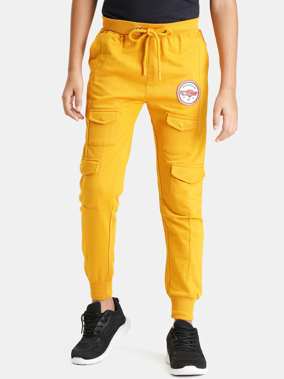 Urbano Juniors Boys Pure Cotton Mid-Rise Joggers