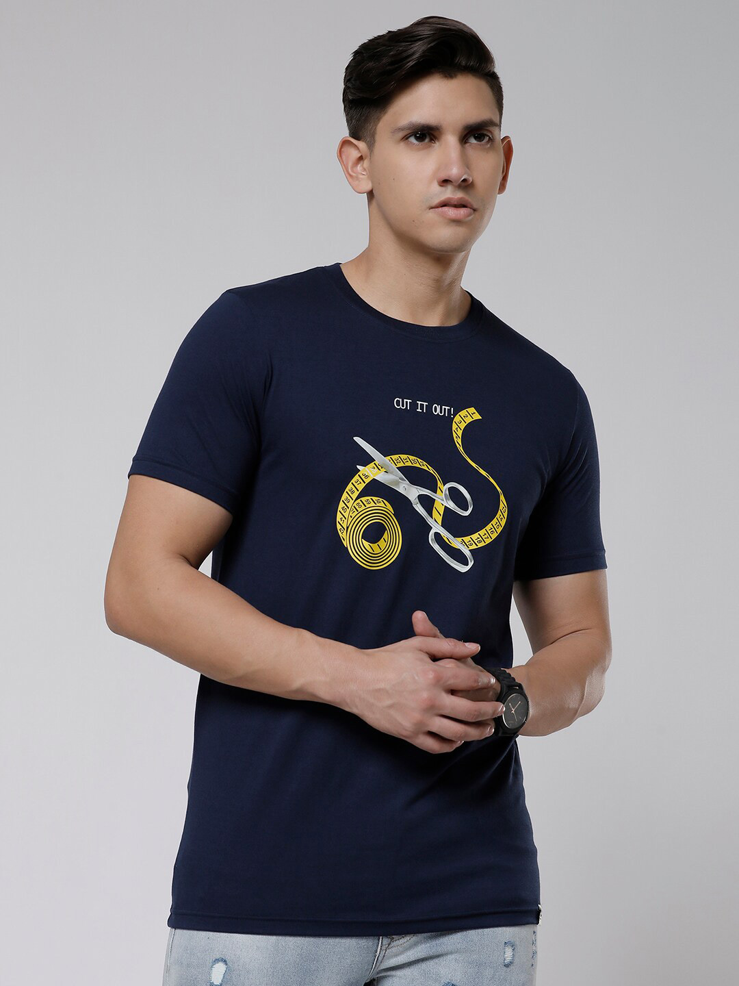 WROGN Graphic Printed Cotton Slim Fit T-shirt