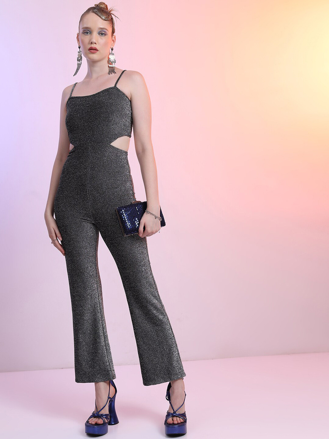 KETCH Self Design Cut-Out Basic Jumpsuit