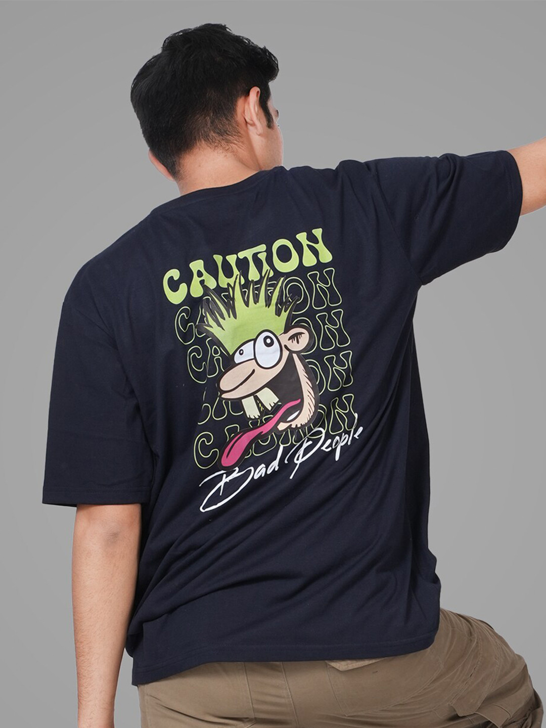 Bloopers Store Graphic Printed Drop-Shoulder Pure Cotton Loose T-shirt