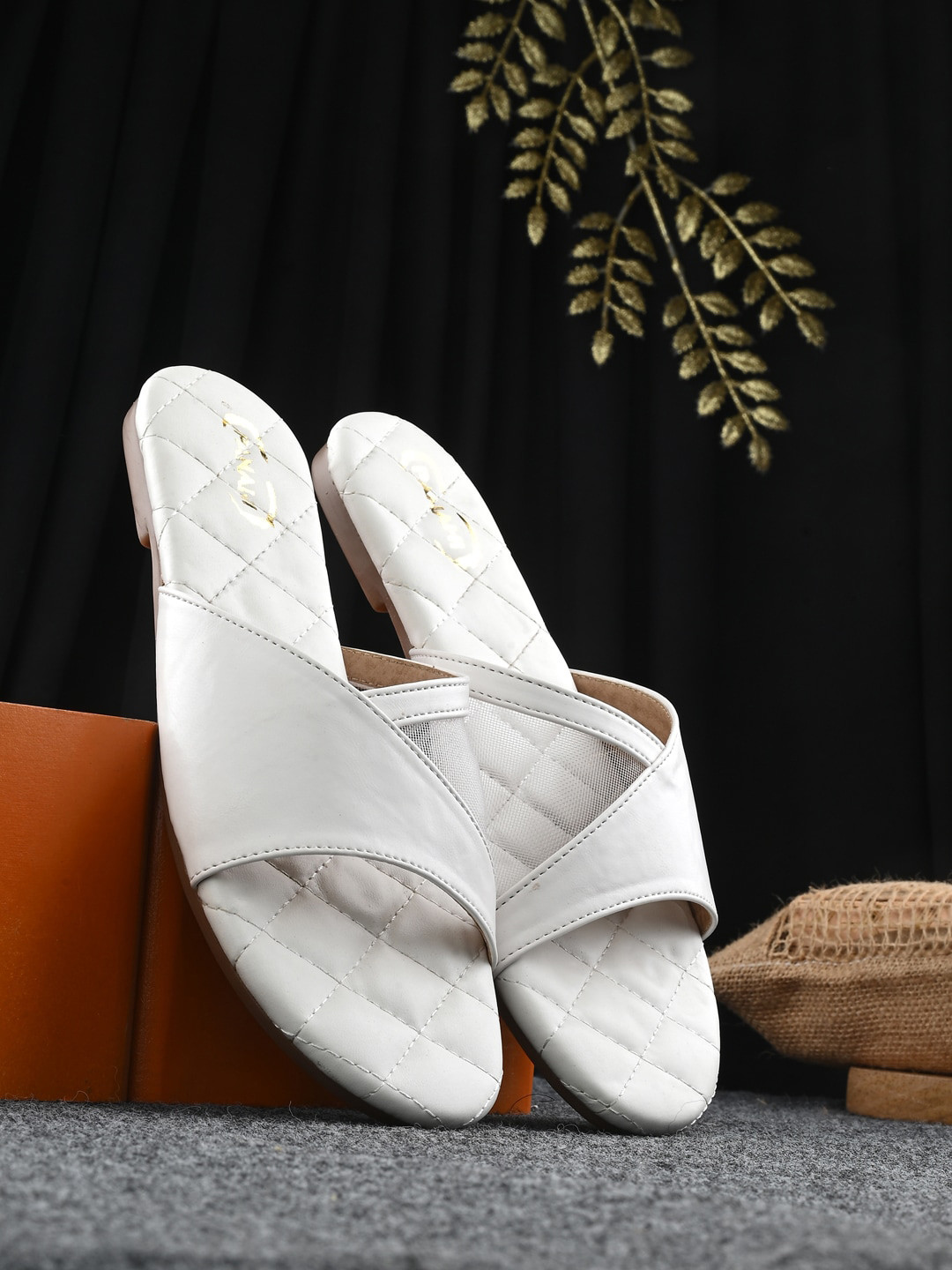 PANAHI Women No Back Strap Open Toe Flats