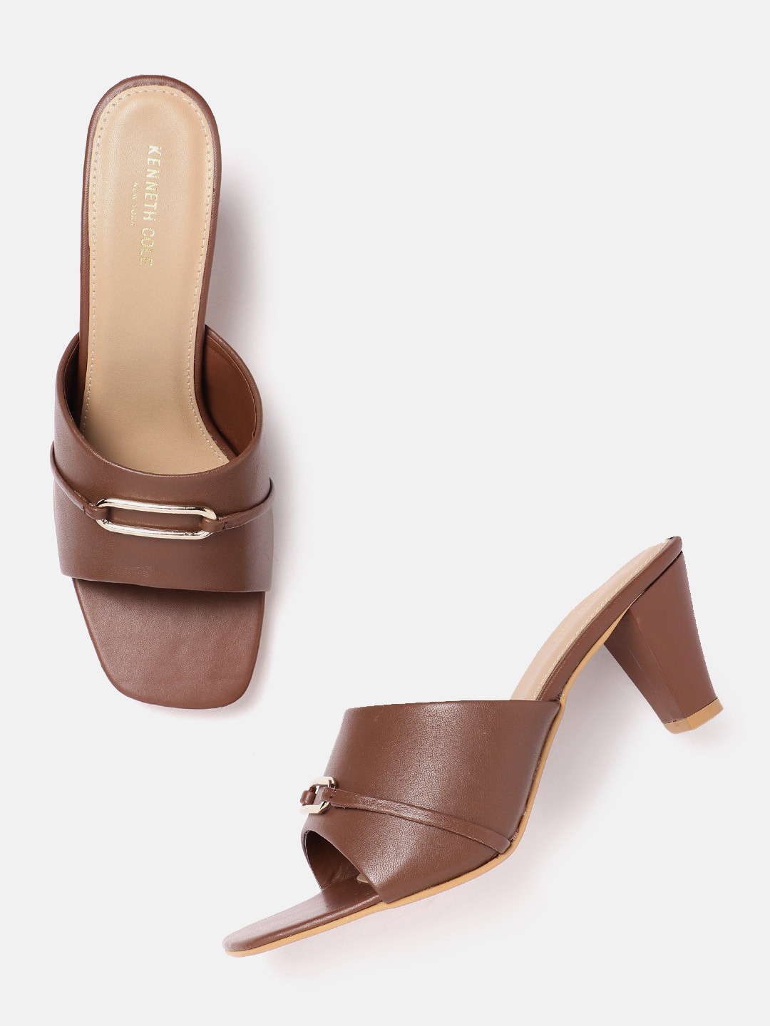 Kenneth Cole Metallic Detail Block Heel