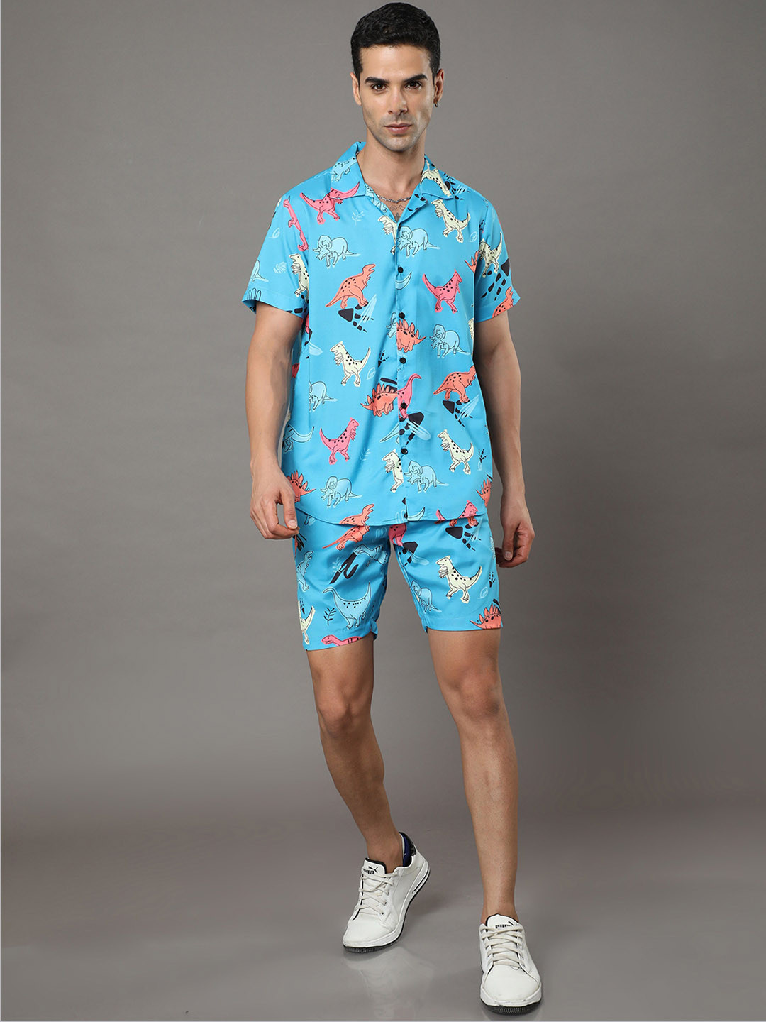 Bushirt Conversational Printed Shirt With Shorts Co-Ords Set