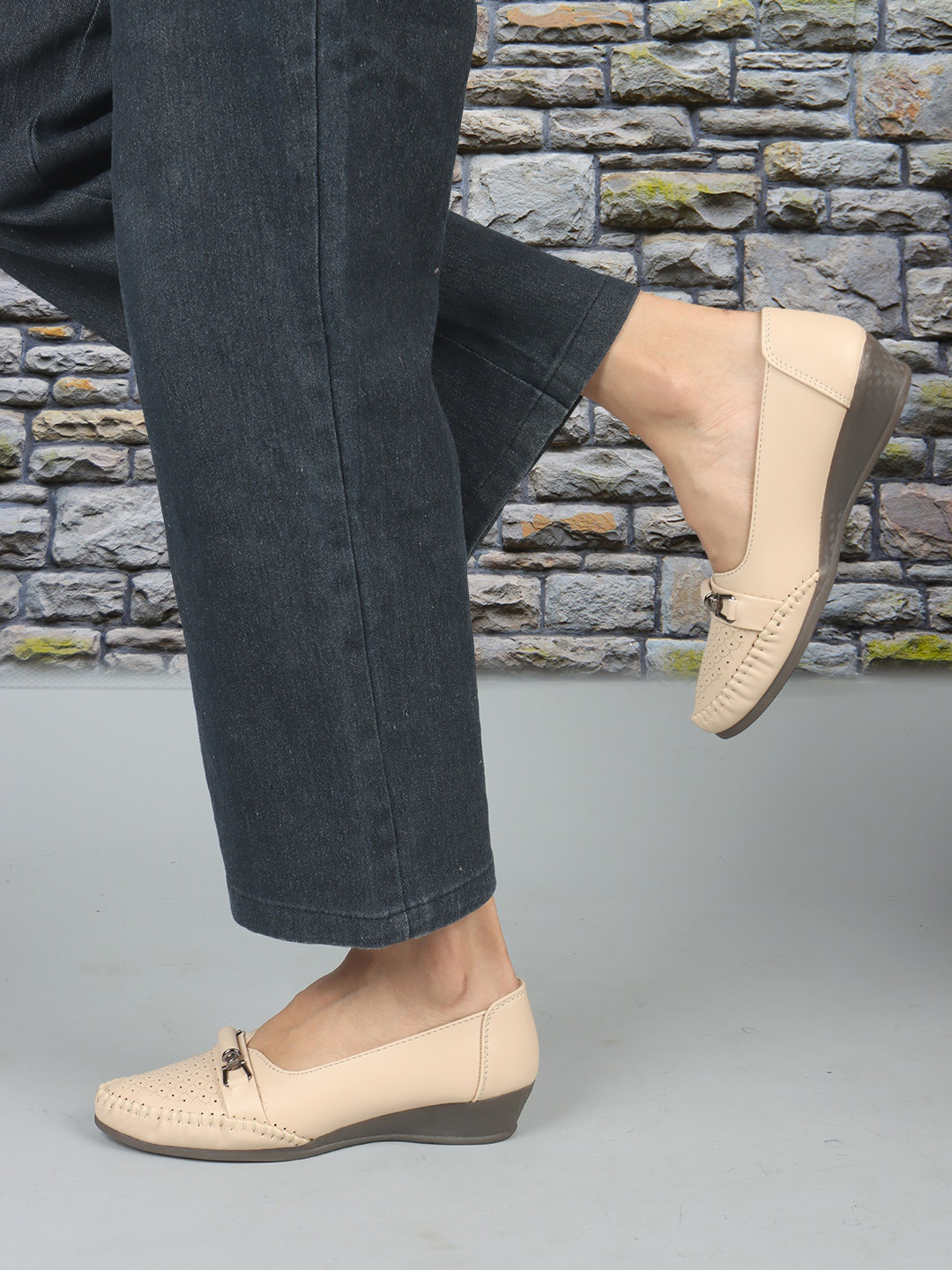 ICONICS Perforated Buckled Ballerinas