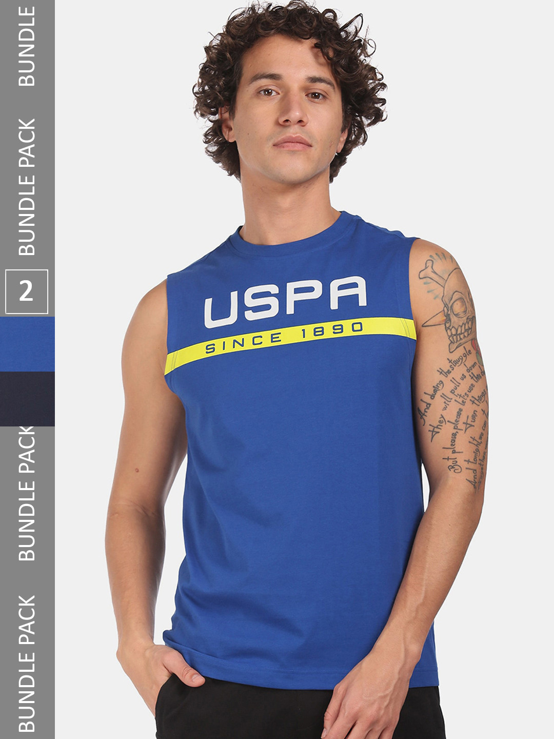 U.S. Polo Assn. Pack of 2 Printed Sleeveless Cotton Lounge T-Shirt