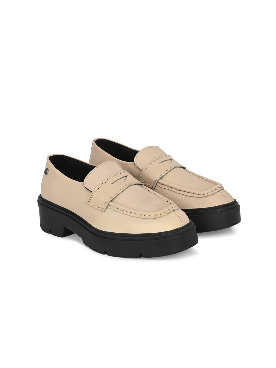 Delize Women Memory Foam Leather Penny Loafers