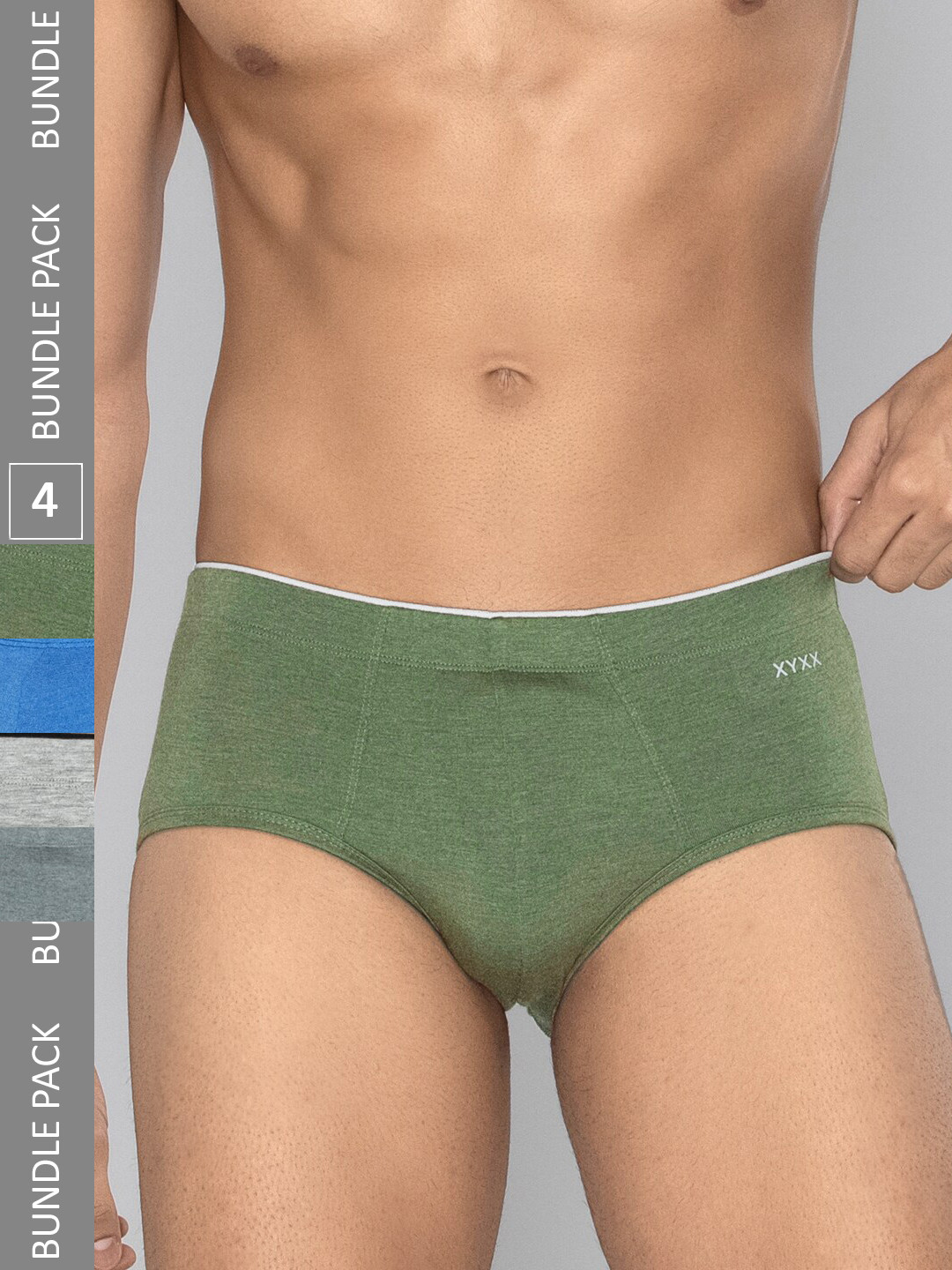 XYXX Pack of 4 Uno IntelliFresh Super Combed Cotton Briefs