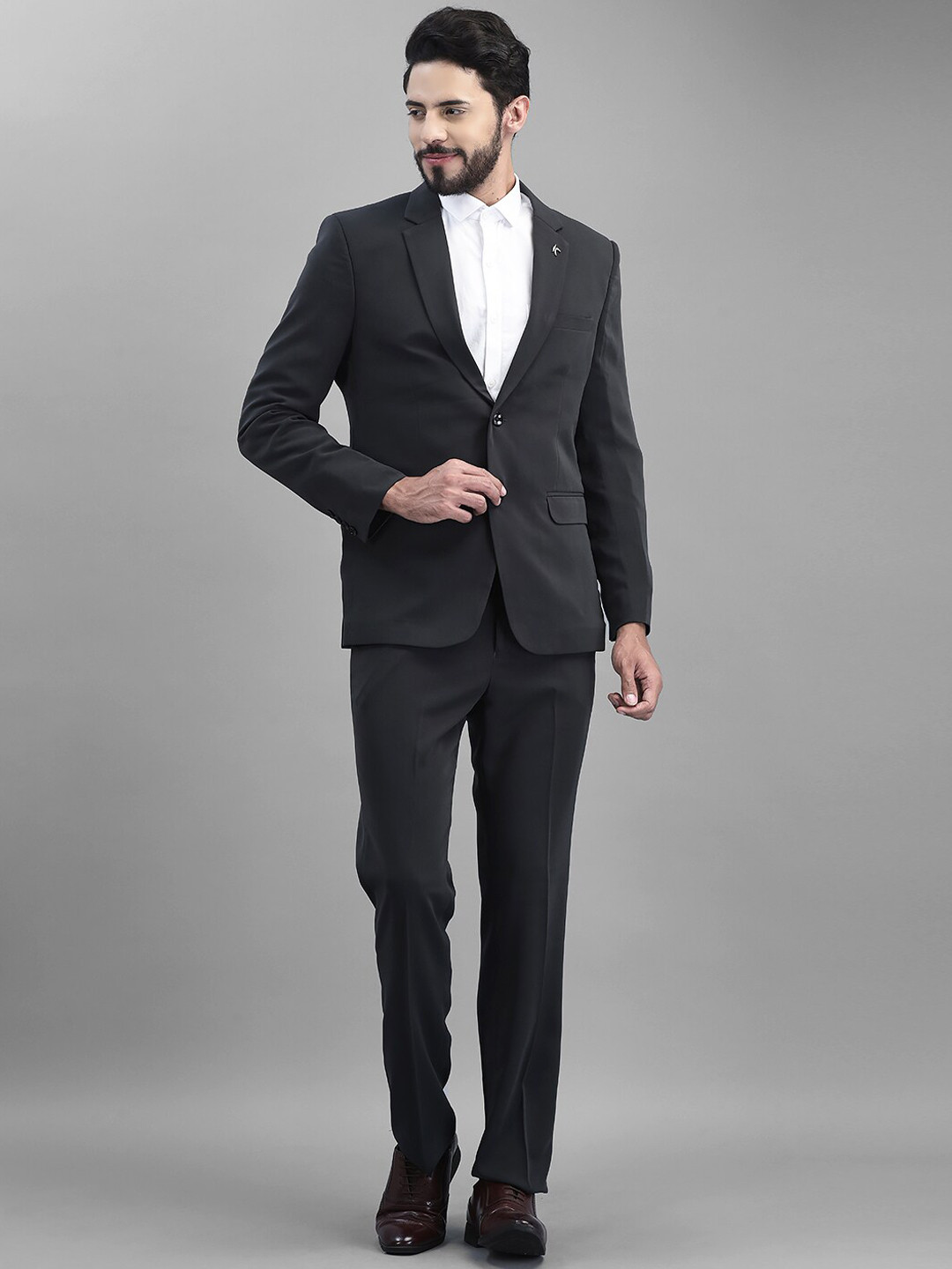 Canary London Men Slim-Fit Single-Breasted Two-Piece Formal Suit