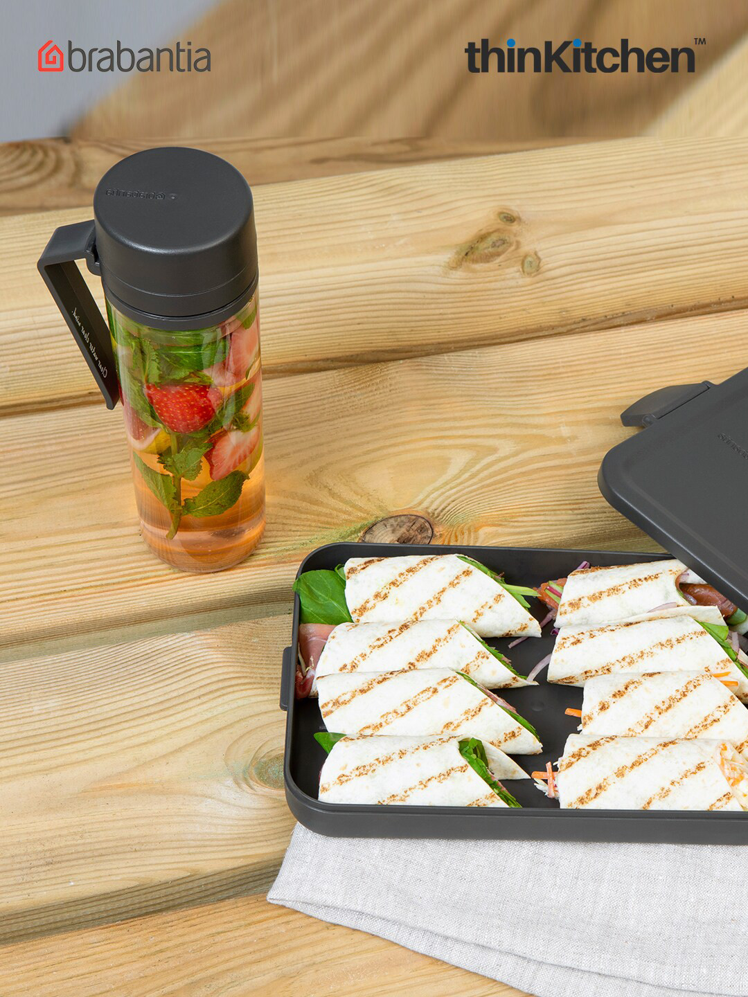 Brabantia Make & Take Break Plastic Dishwasher Safe 3PCs Lunch Box With Spoon and Fork