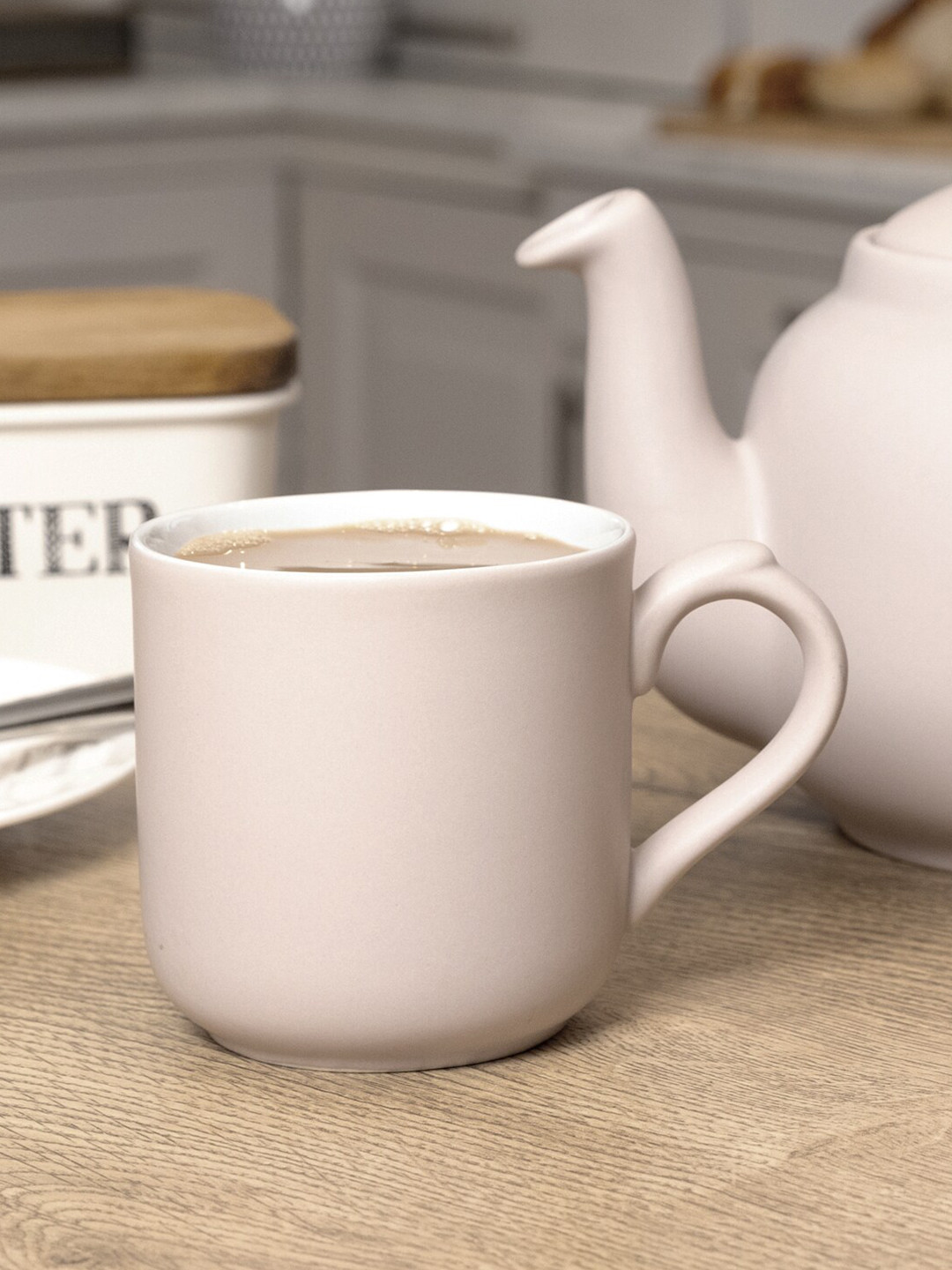 London Pottery Gold Line Pink Stoneware Microwave Safe Mug-250ml