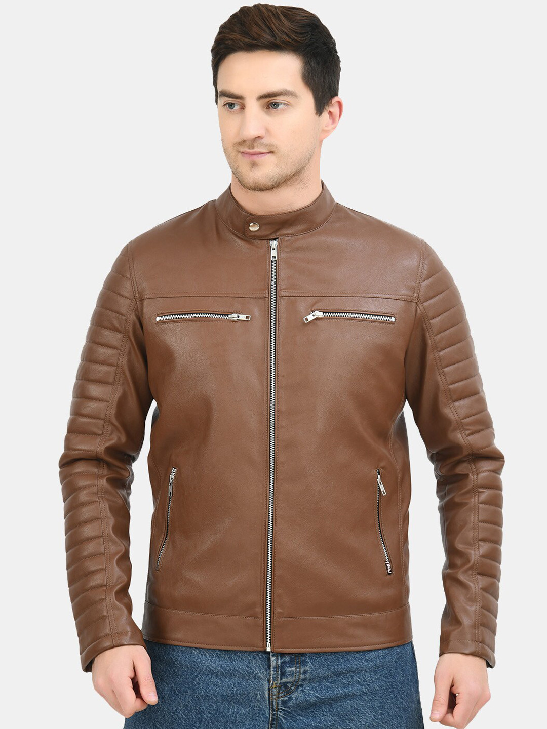 TBOJ Band Collar Biker Anti Odour Jacket