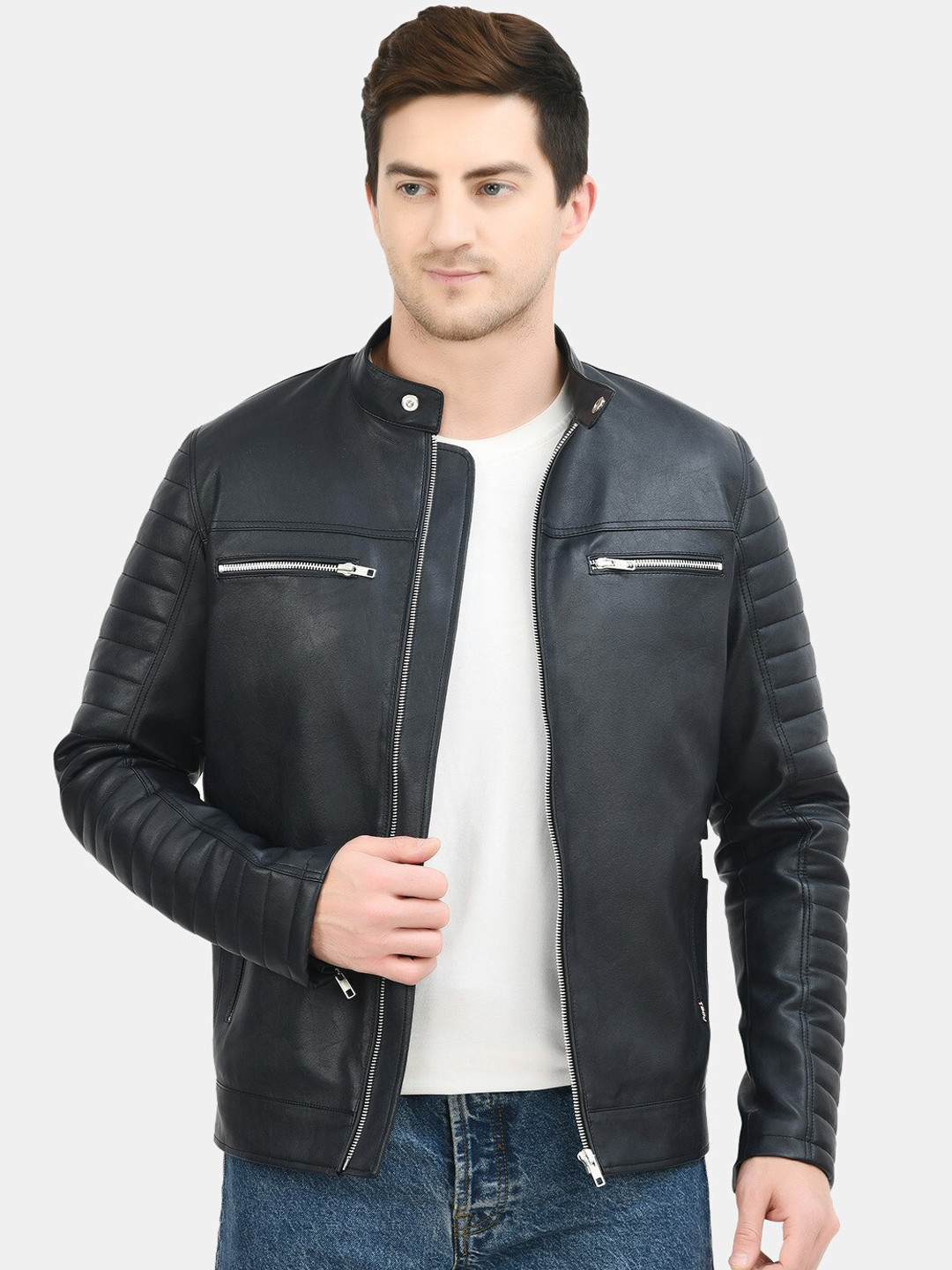 TBOJ Stand Collar Anti Odour Biker Jacket