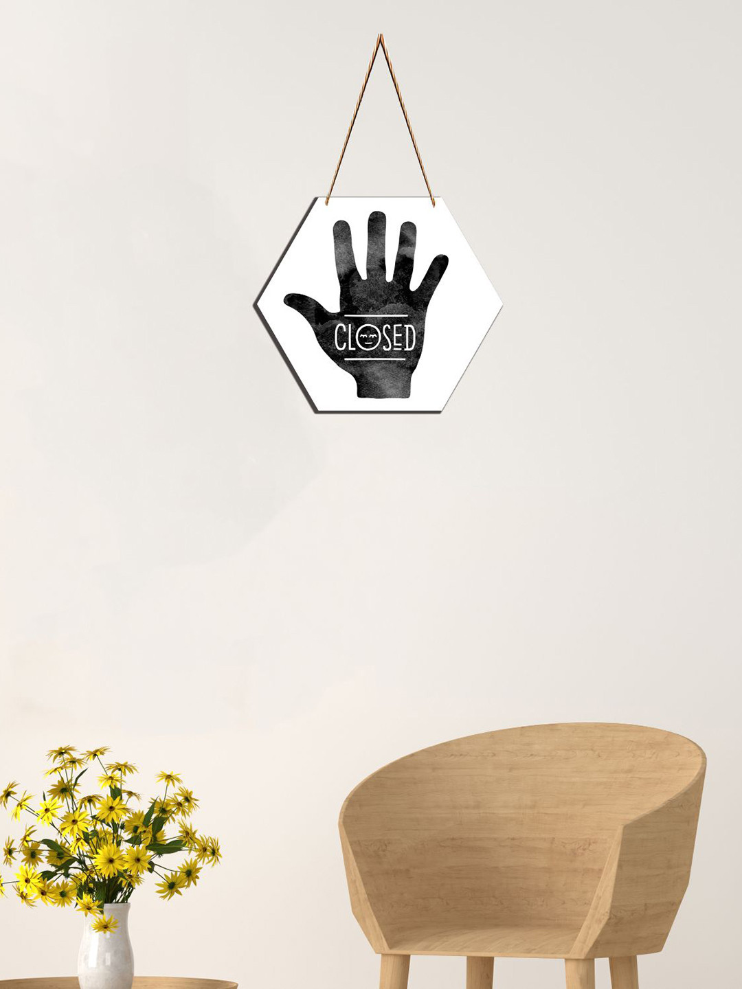 SAF White & Grey Closed Sign Printed Wooden Wall Hanging