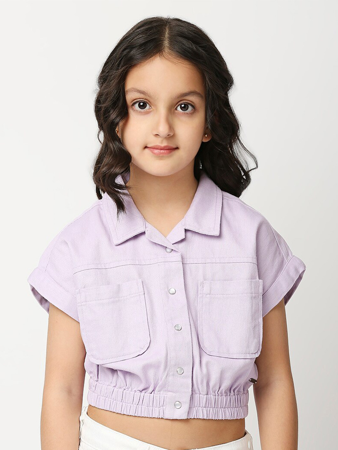 Pepe Jeans Girls Twill Pure Cotton Crop Shirt