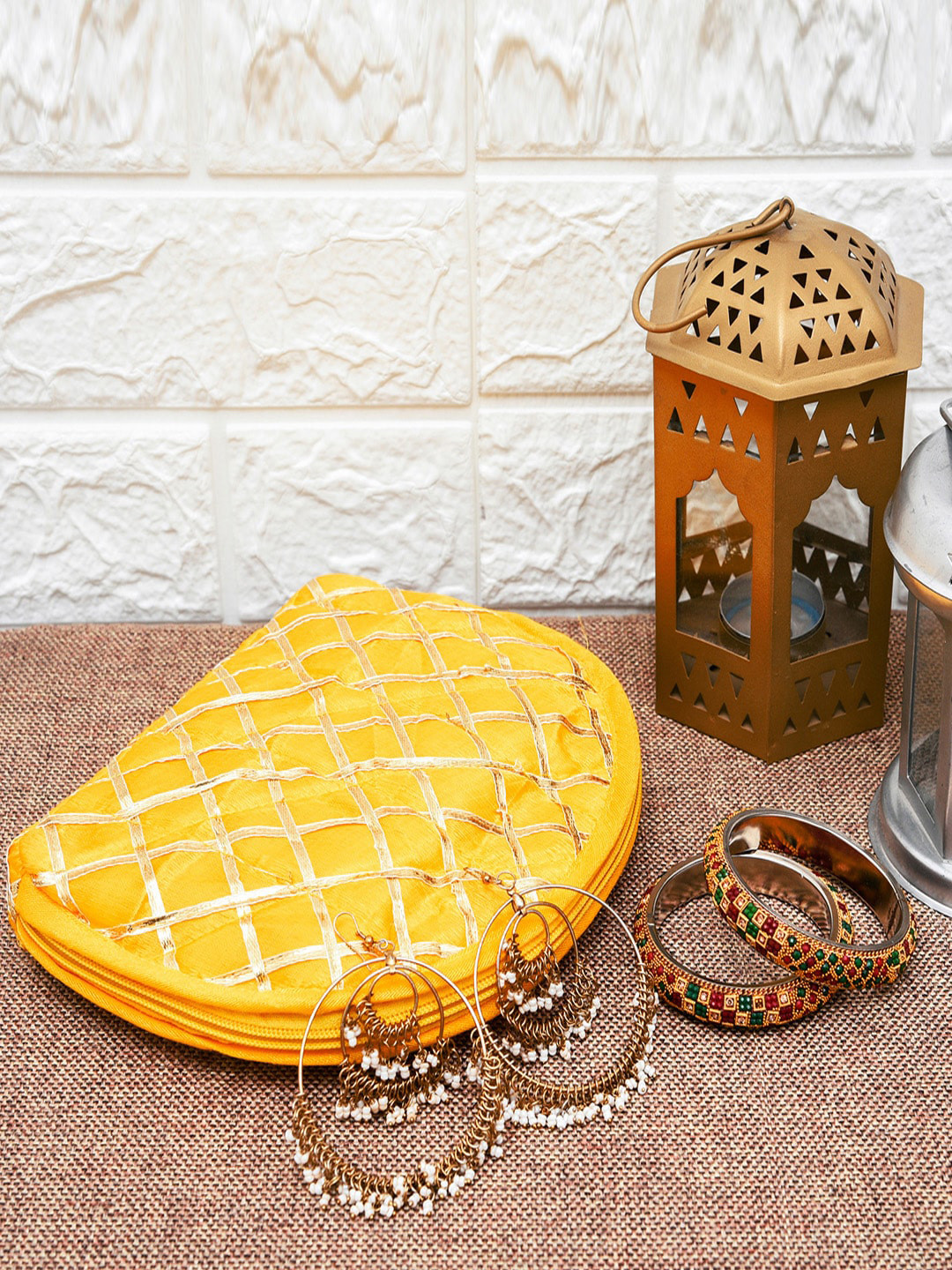 Kuber Industries Yellow Colored Jewellery Organizer