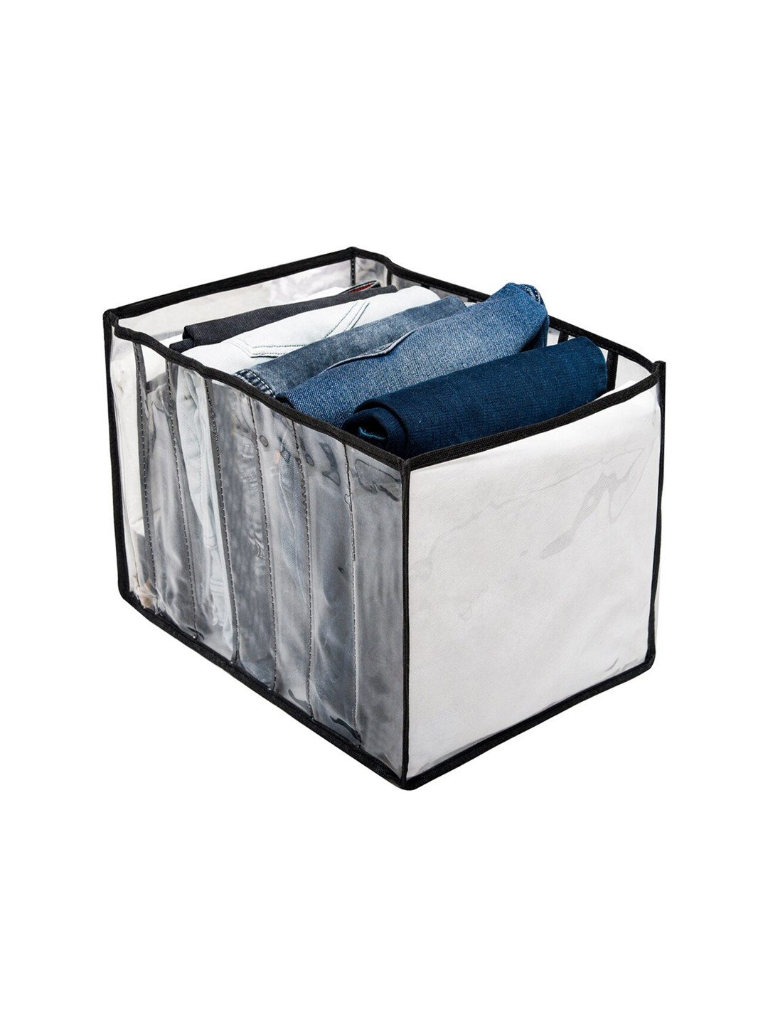 Kuber Industries White & Black PVC Drawer Organiser