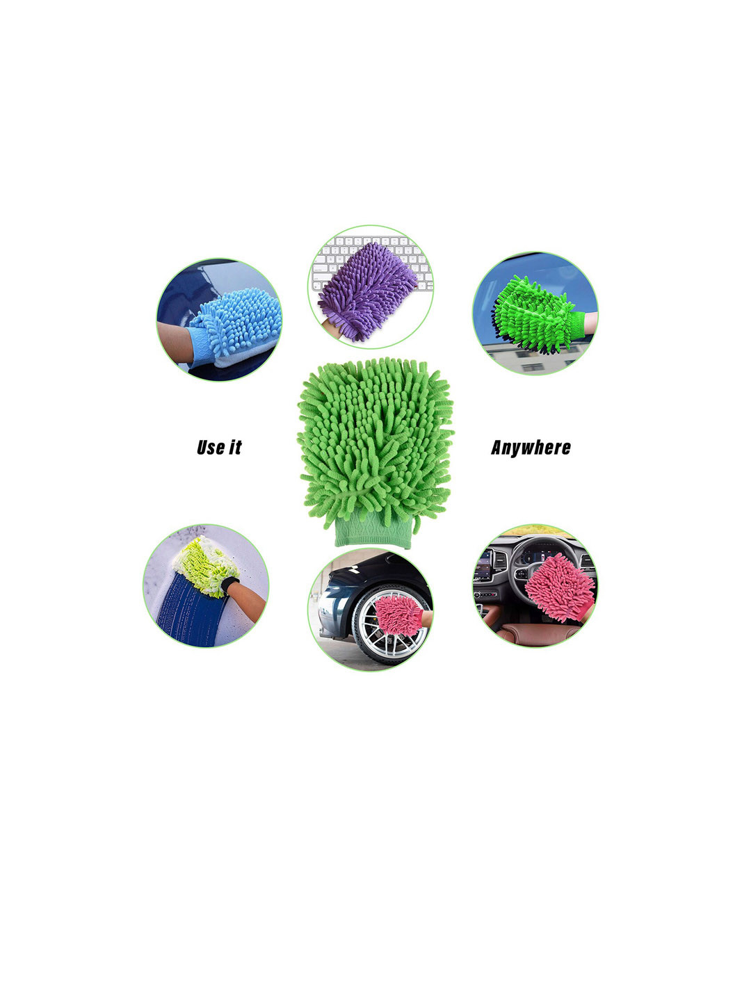 Kuber Industries Green & Purple 2 Pieces Hand Duster