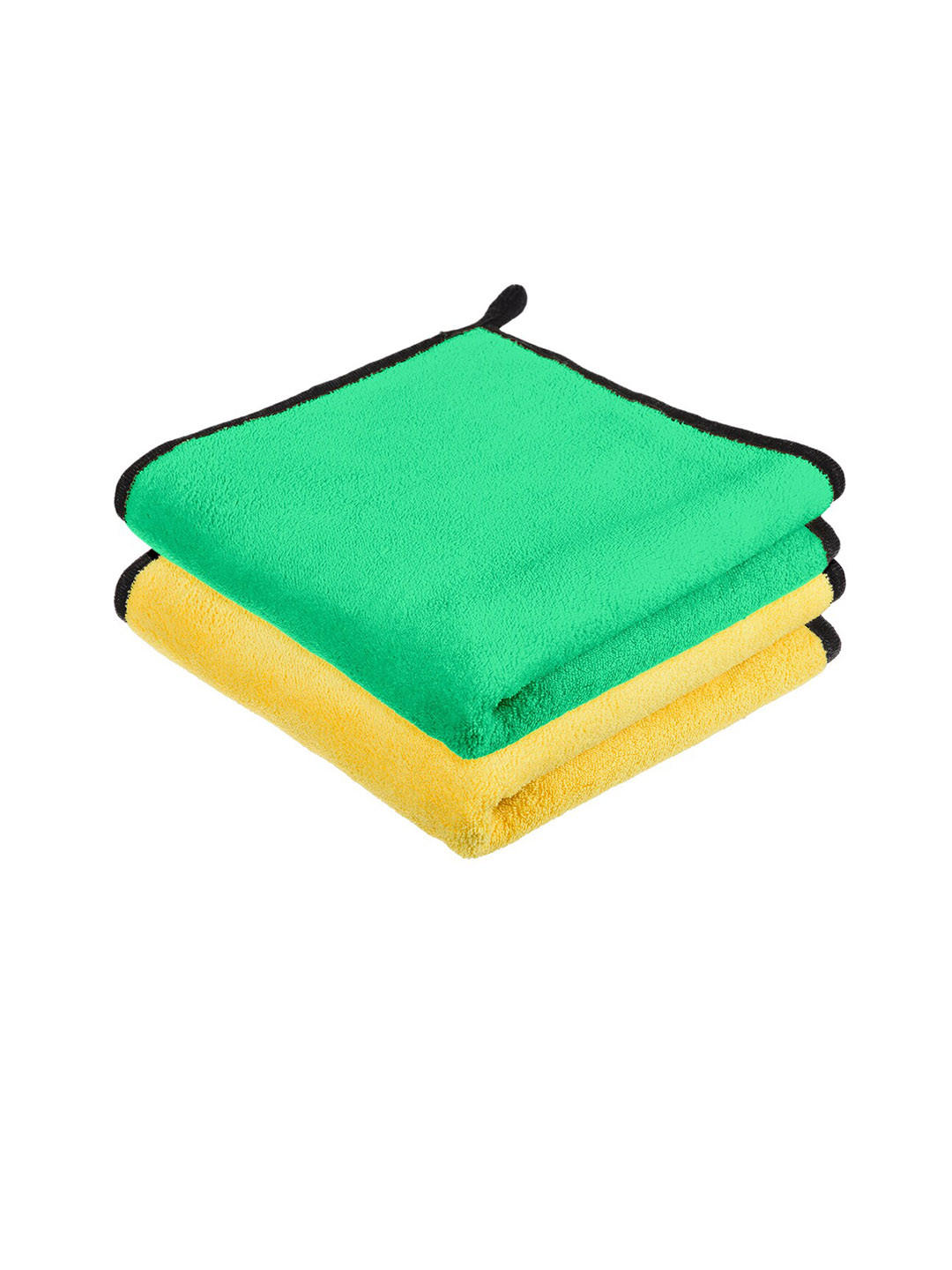 Kuber Industries Green & Yellow 2 Pieces Kitchen Cleaning Towels With Hanging Loop