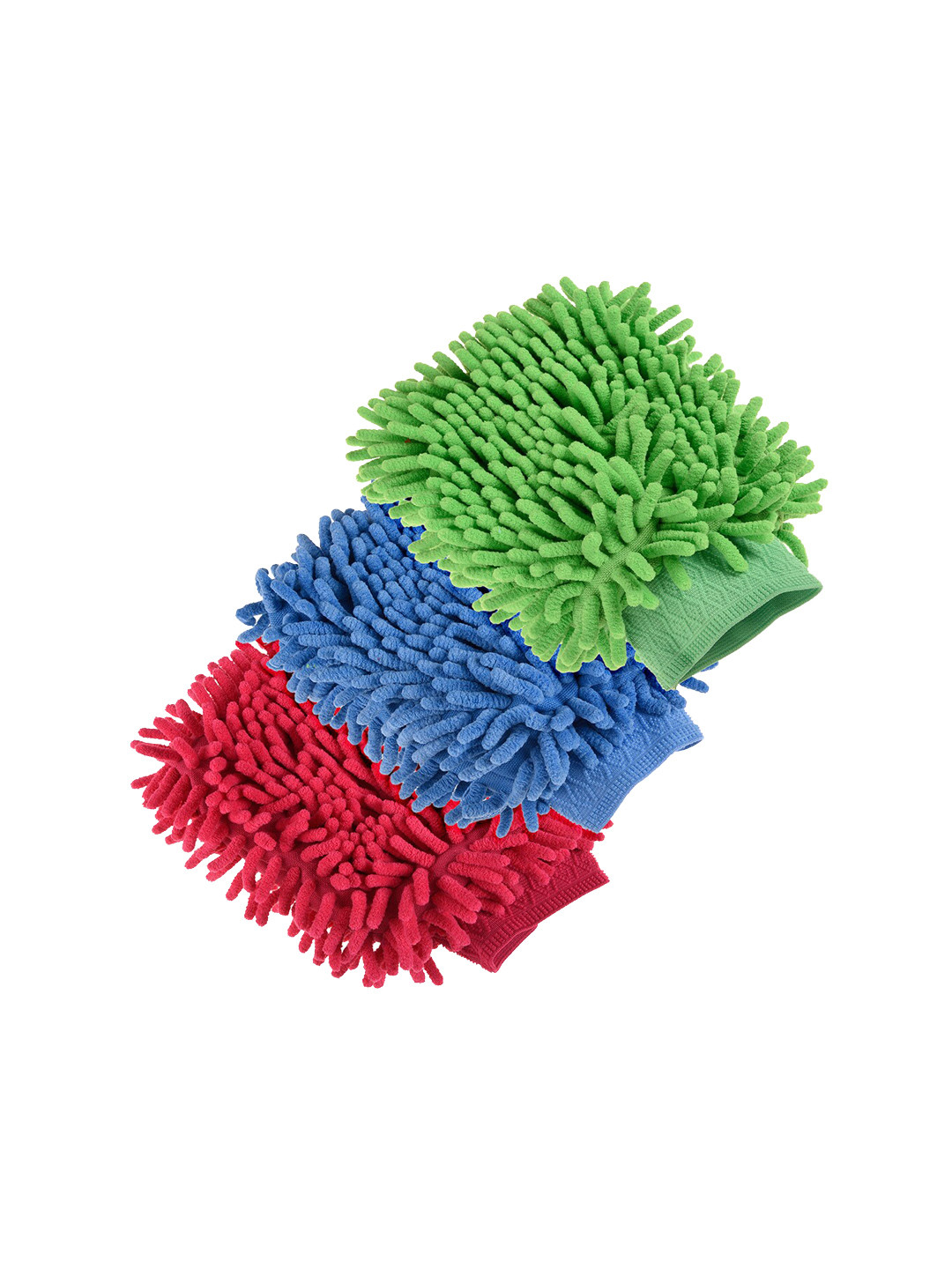 Kuber Industries Chenille Mitts Green & Blue 3 Pieces Hand Duster