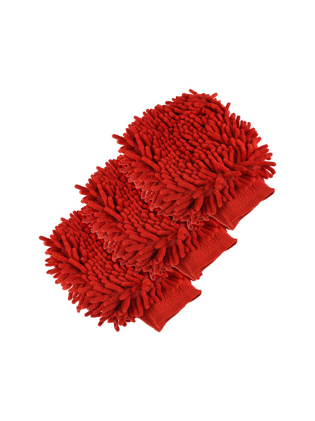 Kuber Industries Chenille Mitts Red 3 Pieces Hand Duster