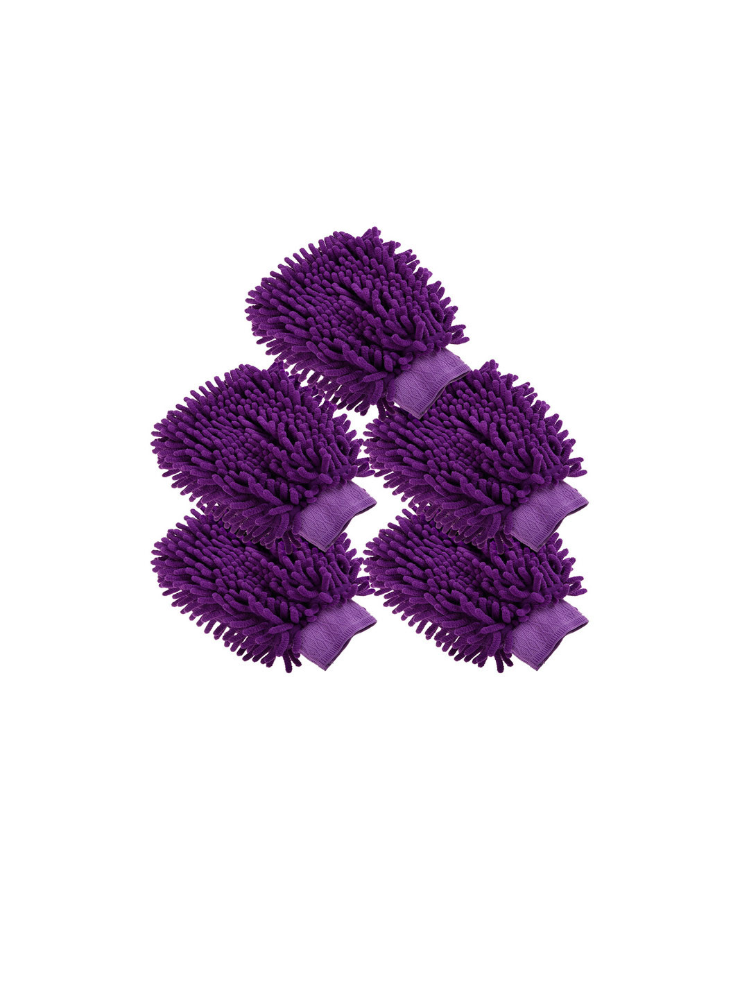 Kuber Industries Chenille Mitts Purple 5 Pieces Hand Duster
