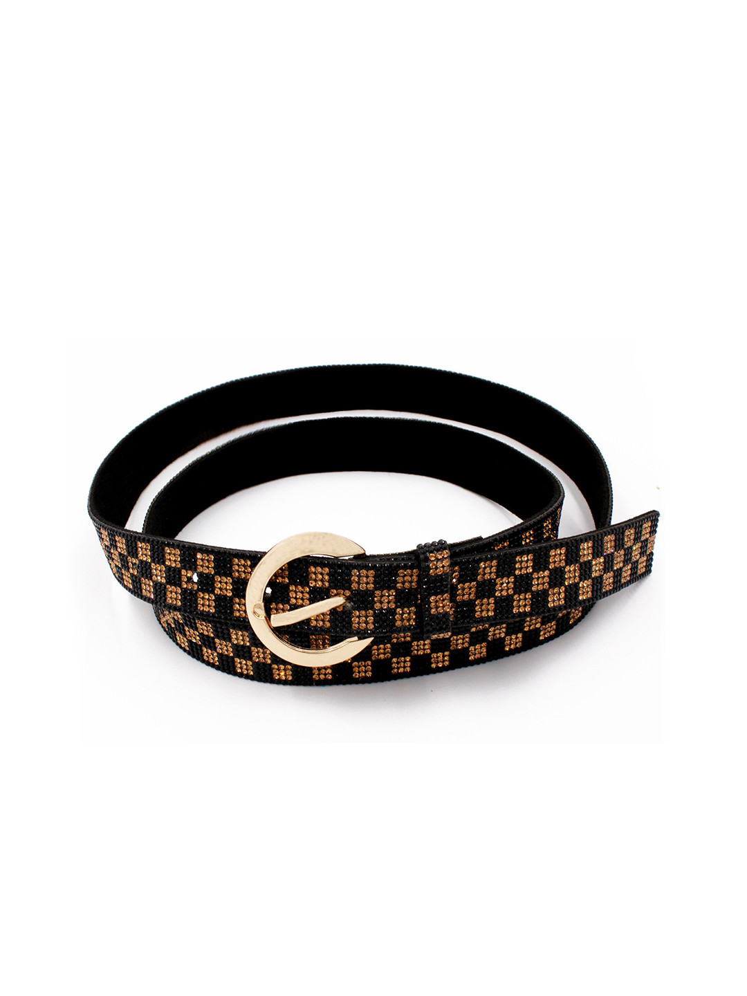 JENNA Women Checked Rhine Stone Belt