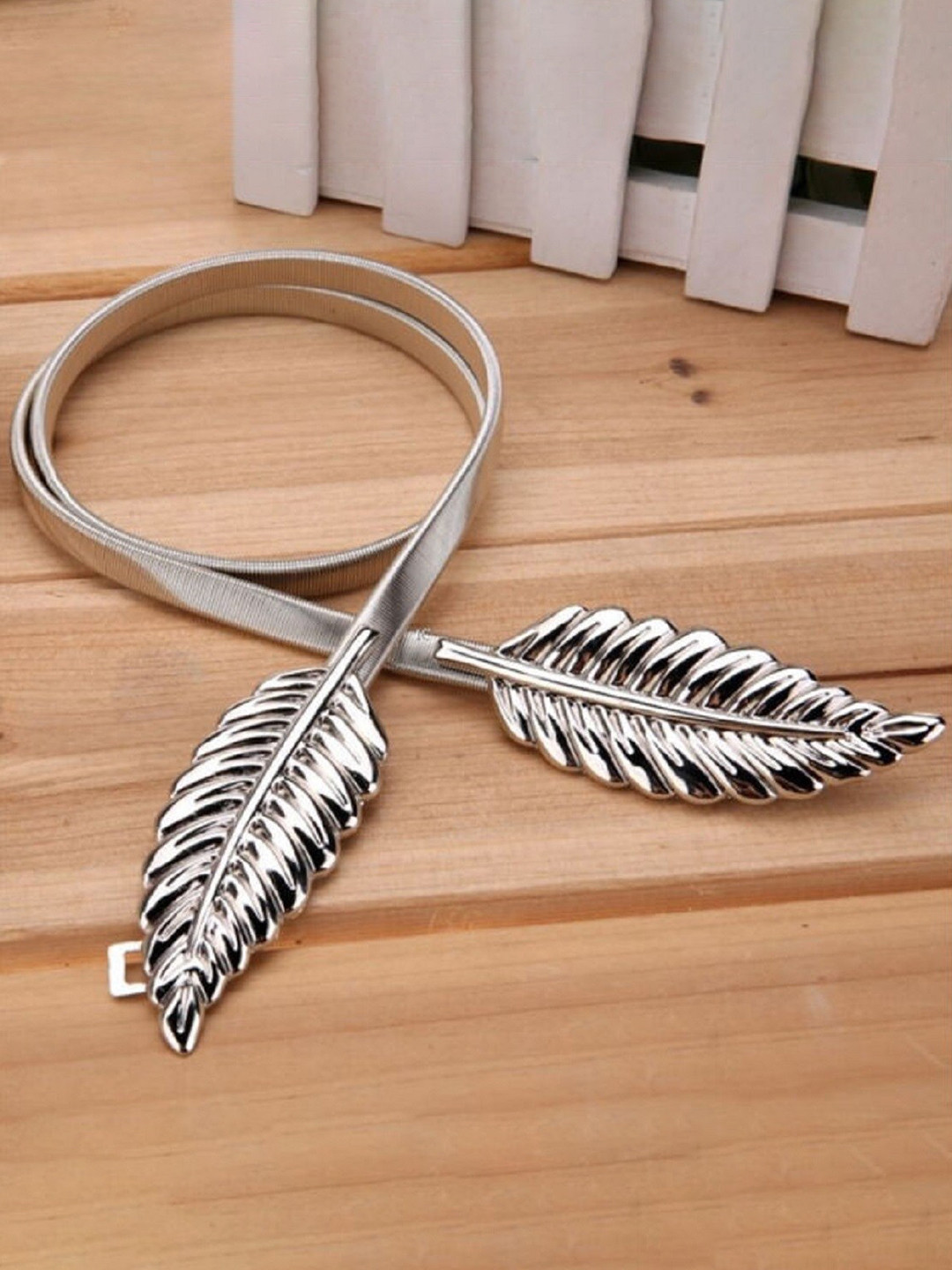 JENNA Women Silver Leaf Belt