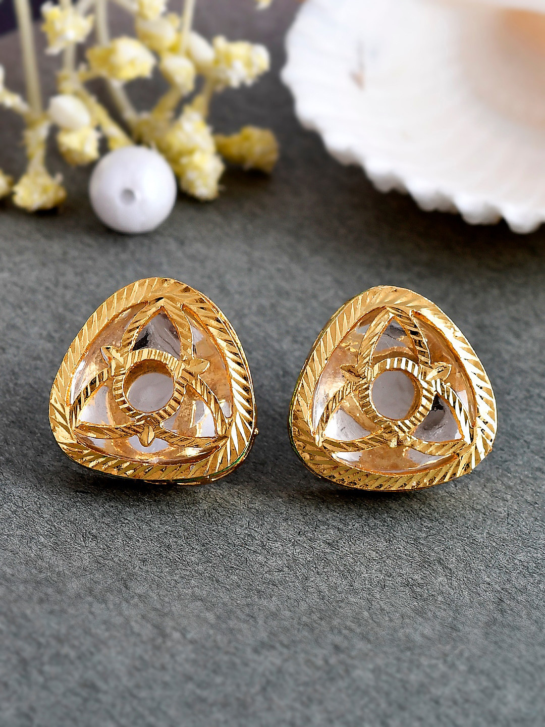Shoshaa Gold-Plated Contemporary Studs