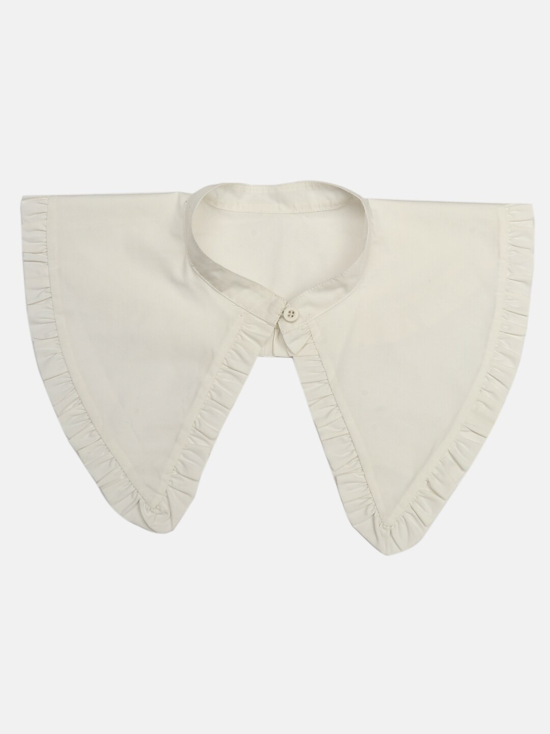 Beau Design Cotton Keyboard Mock Detachable Collar With Ruffled Detail