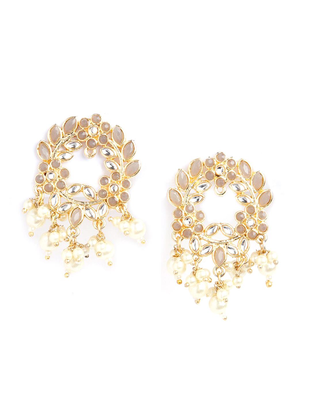 HOT AND BOLD Gold-Plated Artificial Beads Classic Drop Earrings