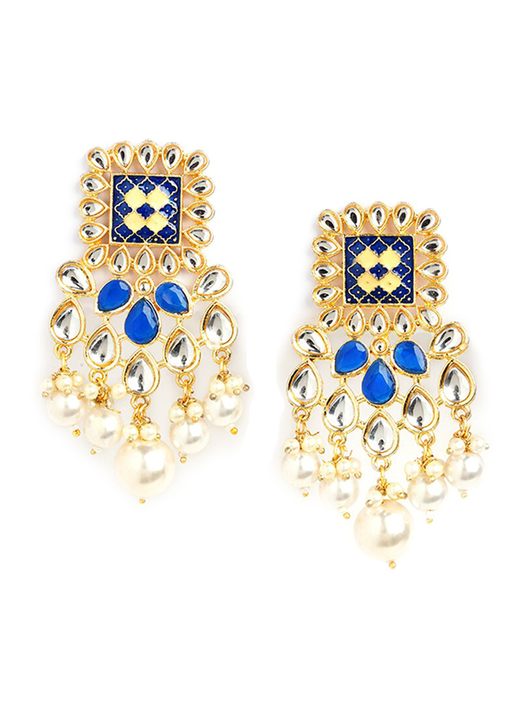 HOT AND BOLD Gold-Plated Teardrop Shaped Drop Earrings