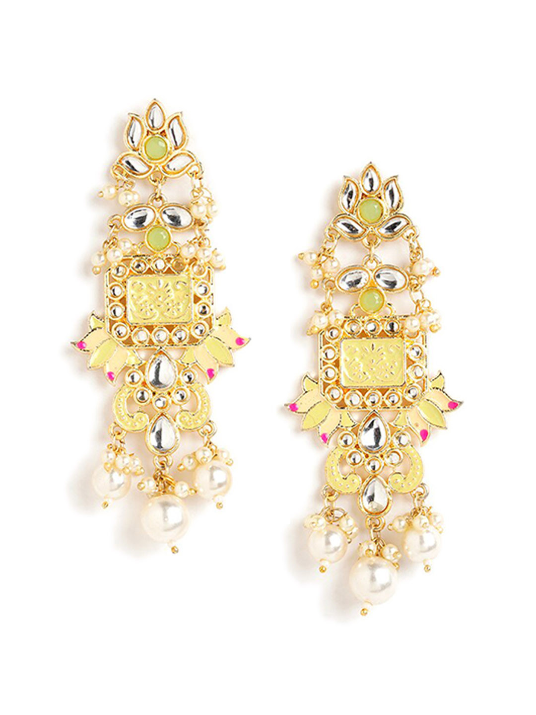 HOT AND BOLD Gold-Toned Teardrop Shaped Drop Earrings