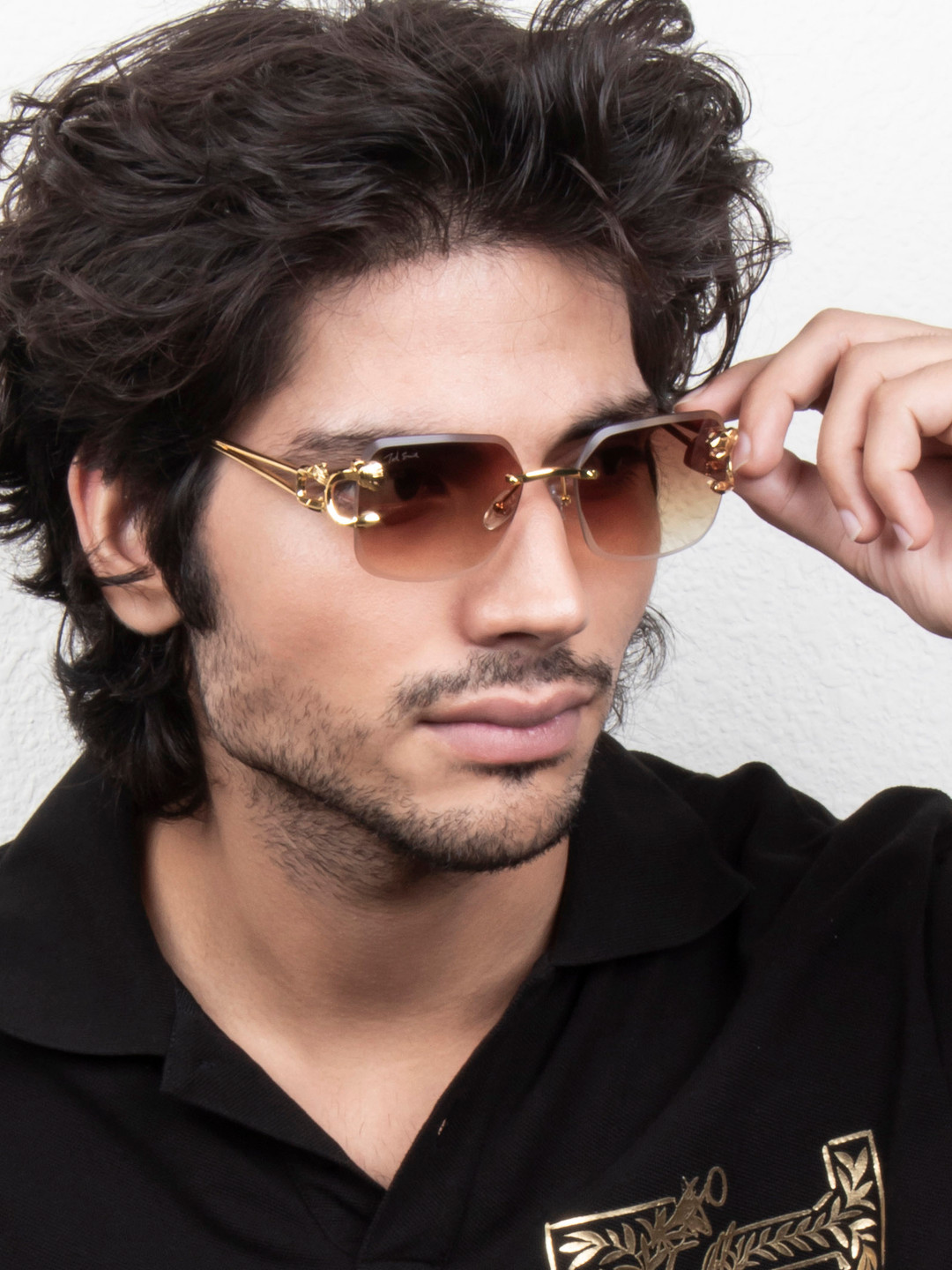 Ted Smith Lens & Browline Sunglasses with UV Protected Lens